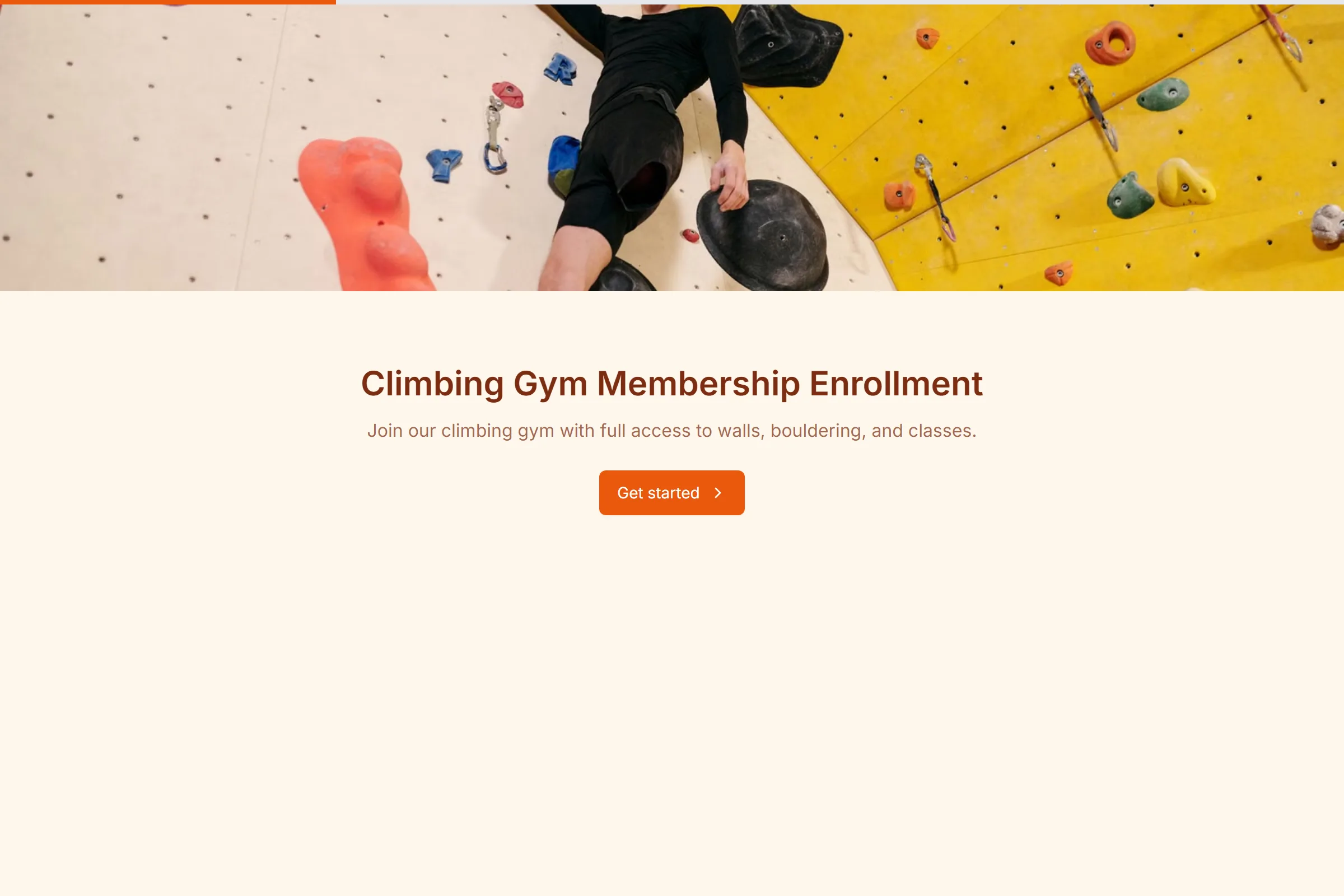 Climbing Gym Membership Enrollment template preview