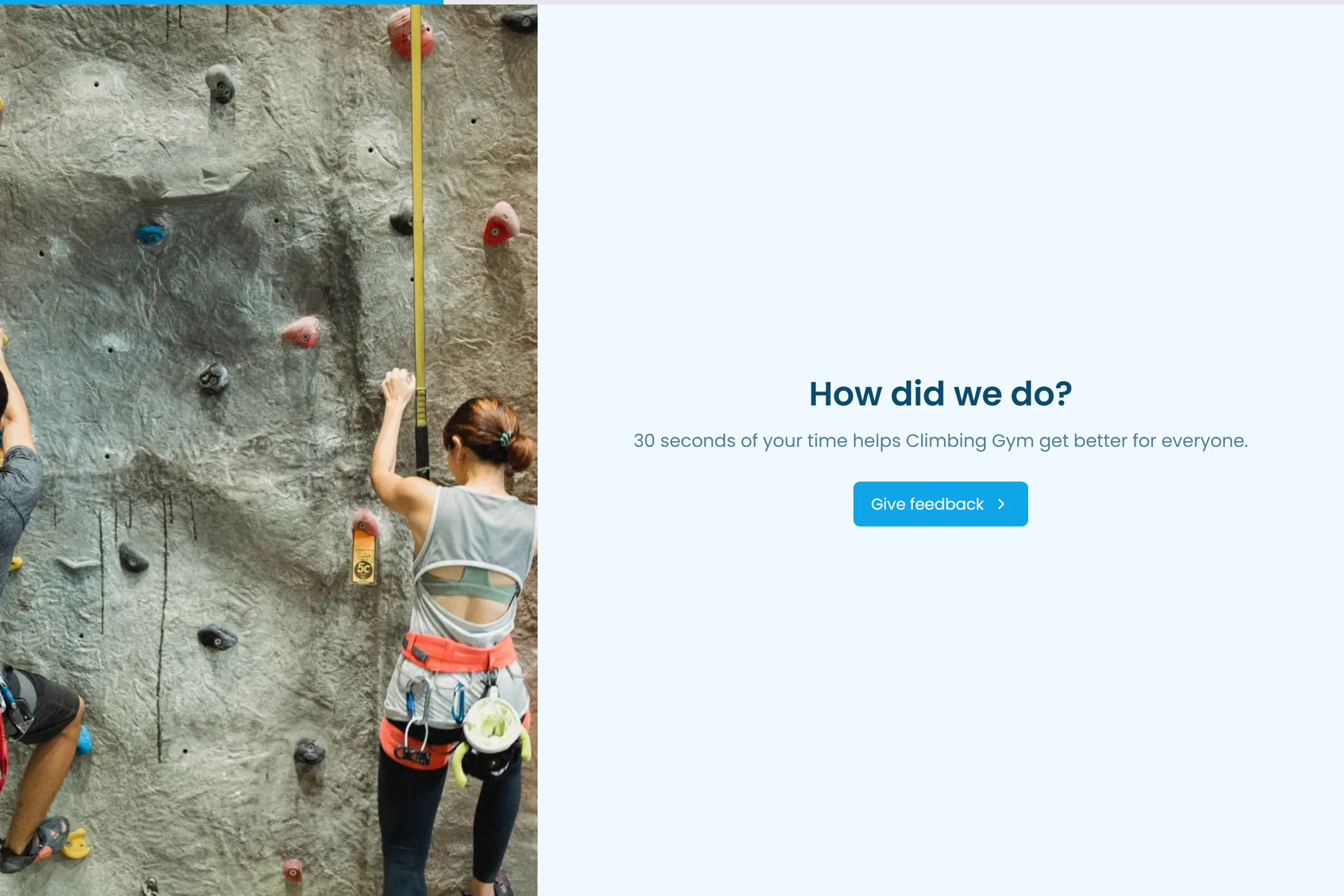 Climbing Gym Quick Feedback template preview