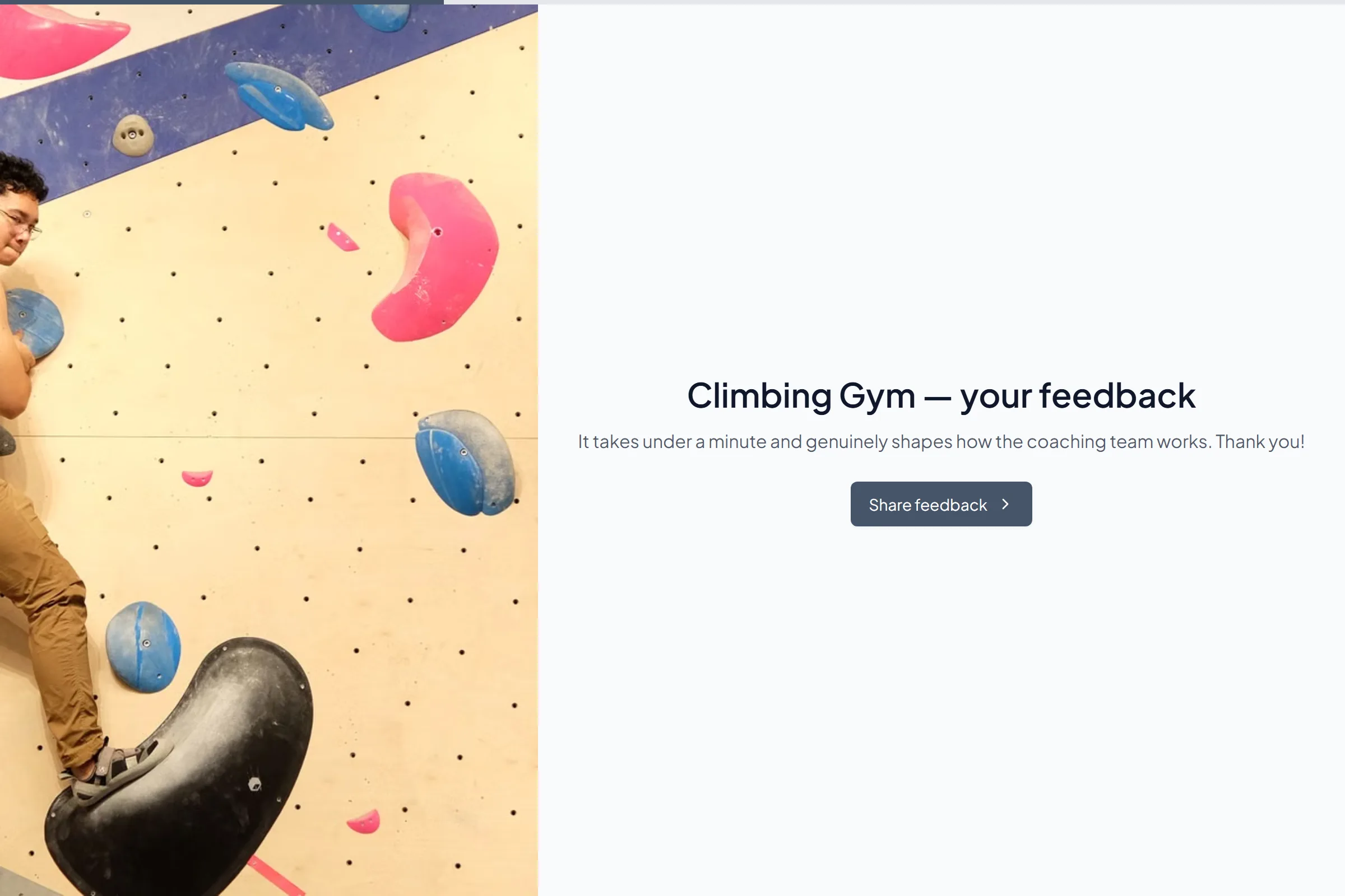 Climbing Gym Satisfaction Survey template preview