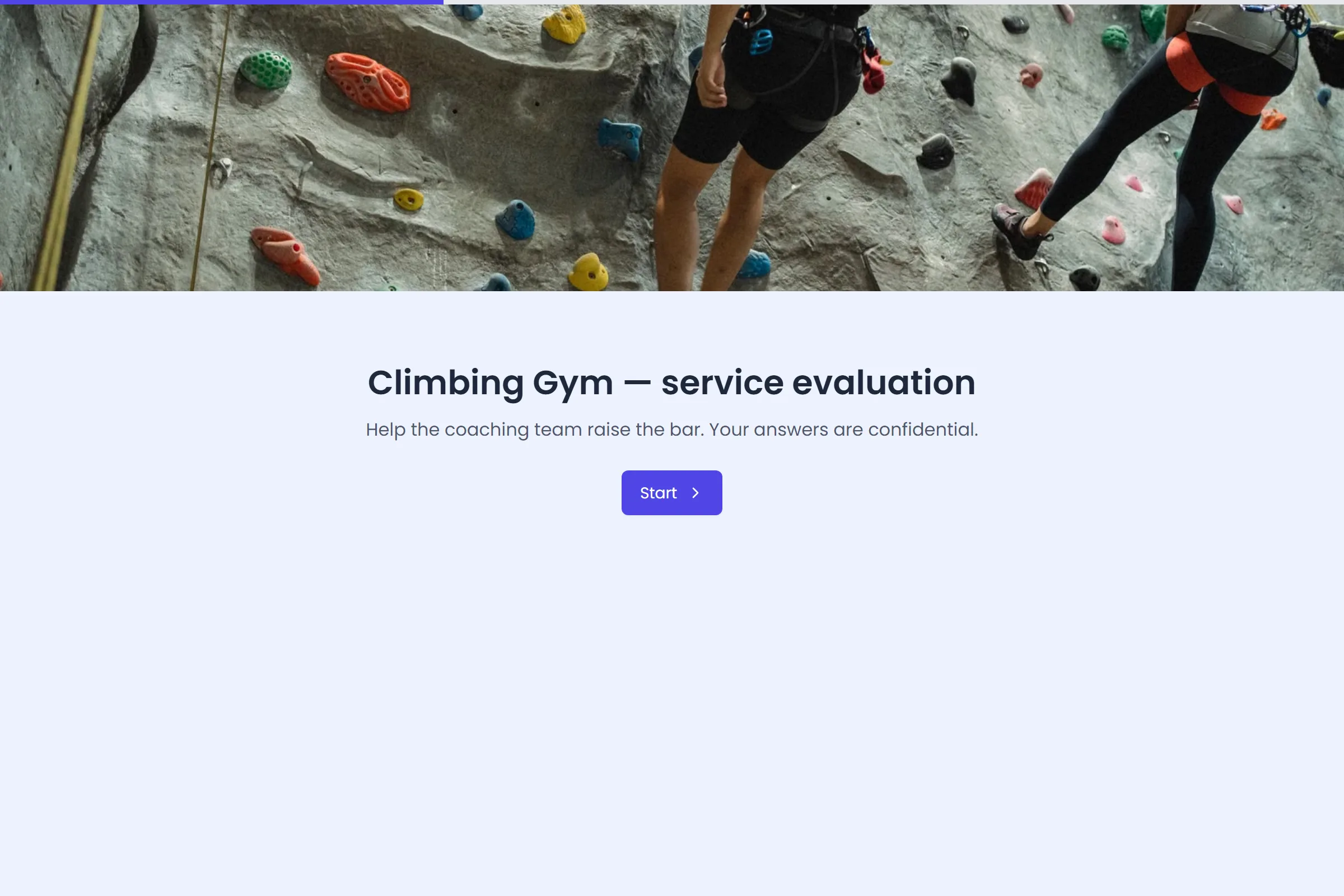 Climbing Gym Service Evaluation template preview