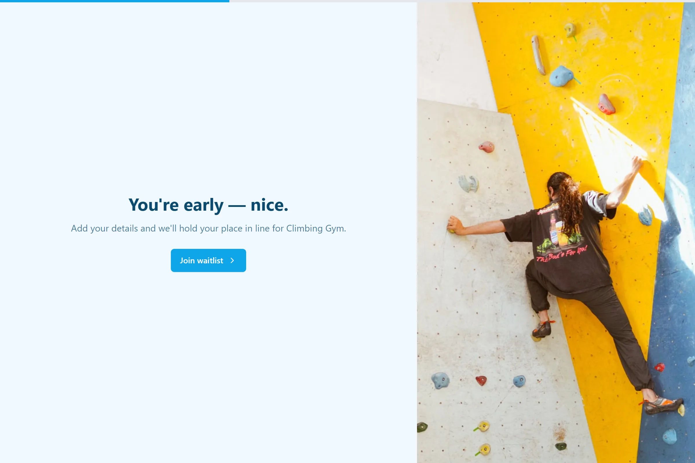 Climbing Gym Waitlist template preview