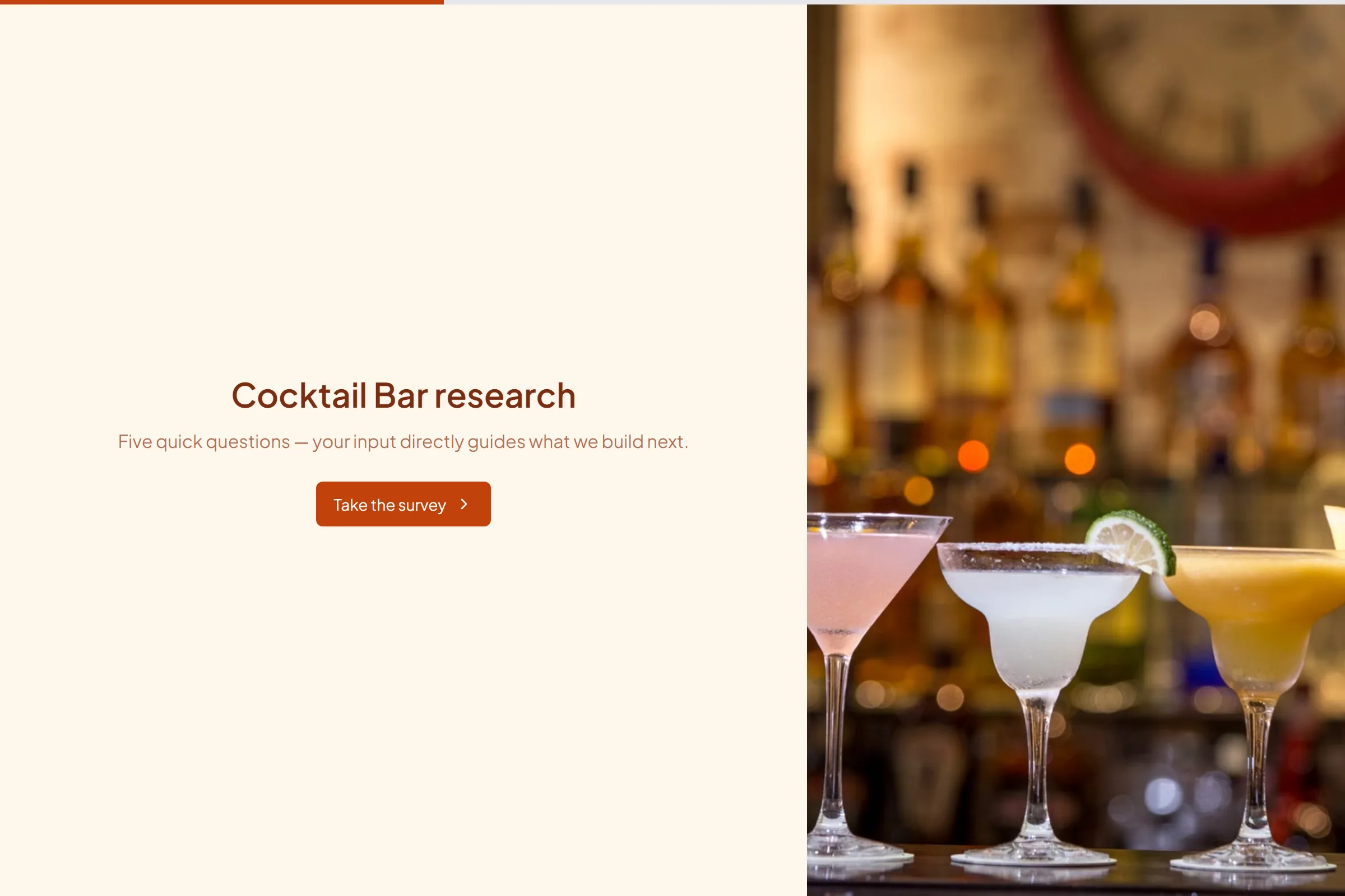 Cocktail Bar Market Research Survey template preview