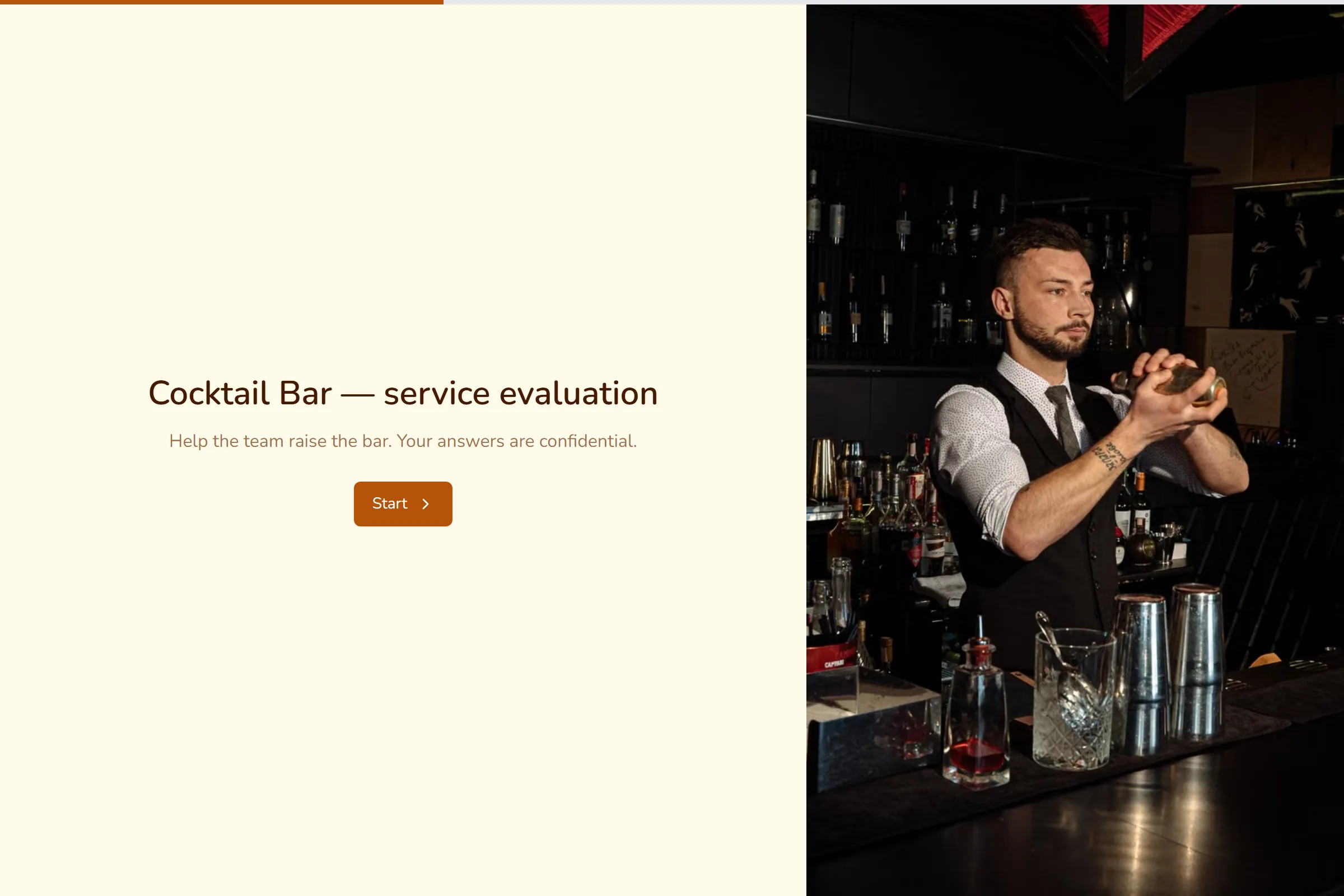 Cocktail Bar Service Evaluation template preview