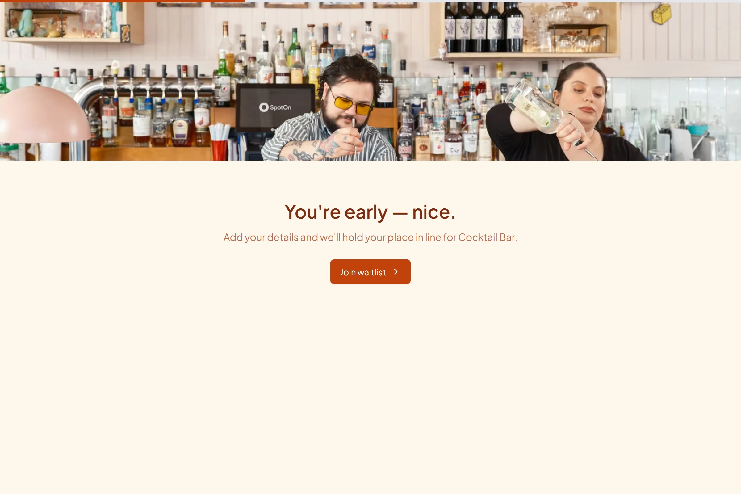 Cocktail Bar Waitlist template preview