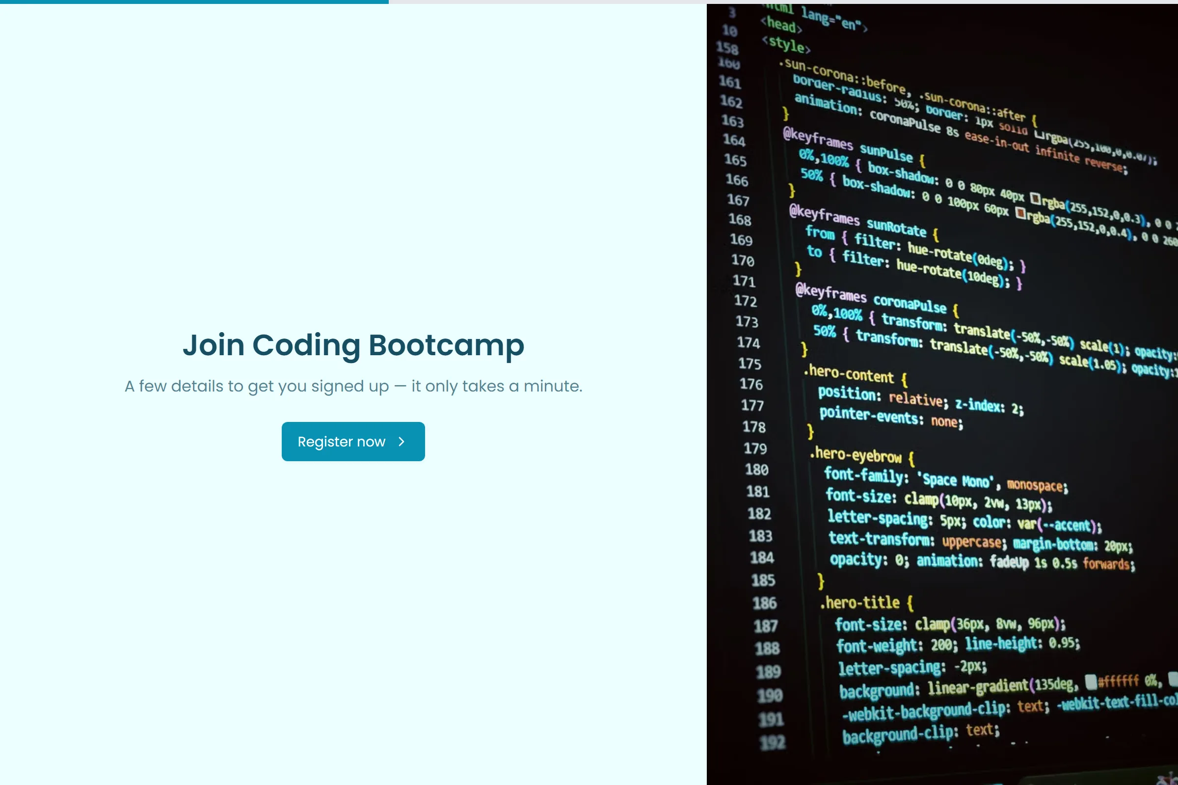 Coding Bootcamp Class Registration template preview