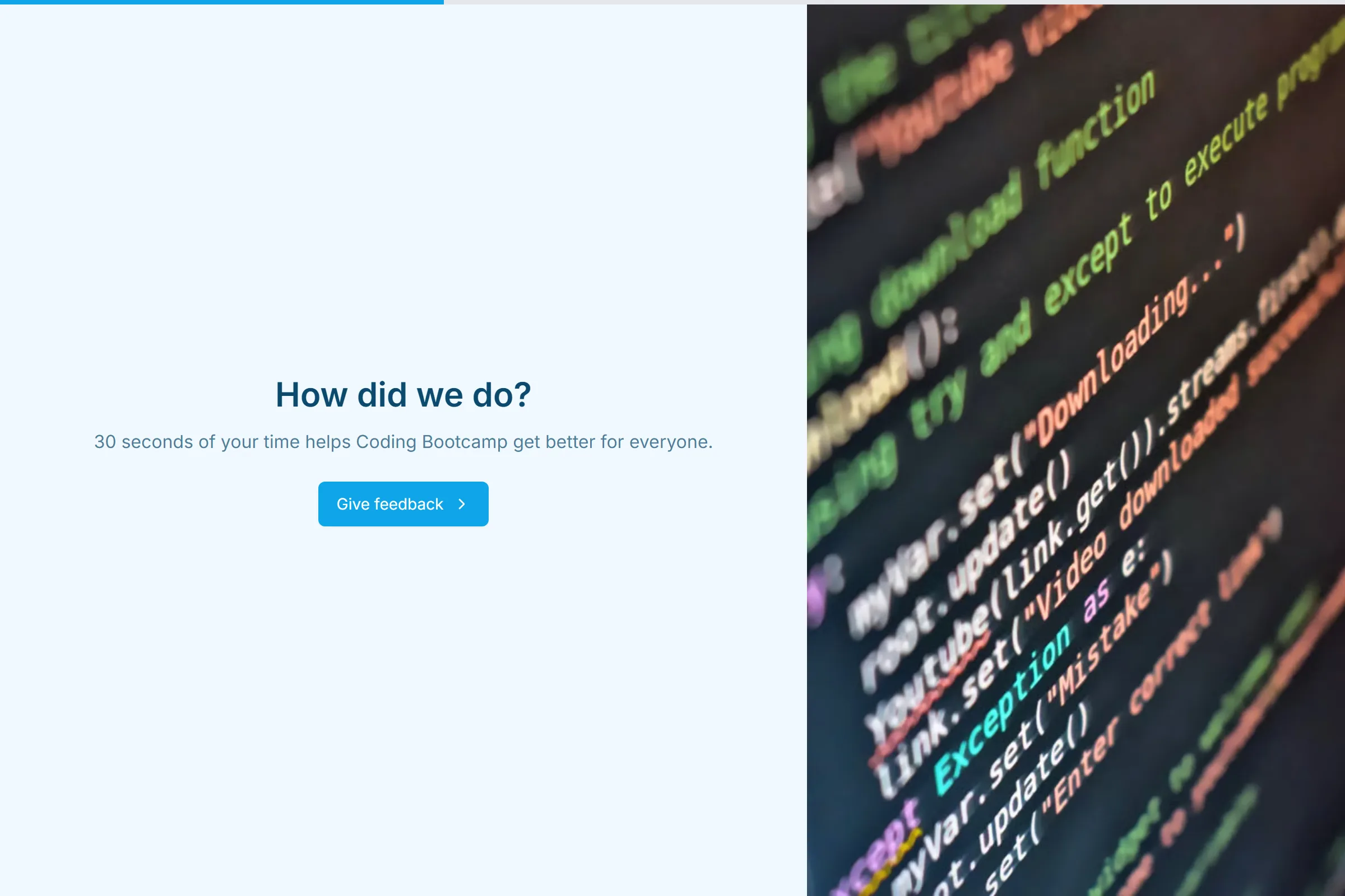 Coding Bootcamp Quick Feedback template preview