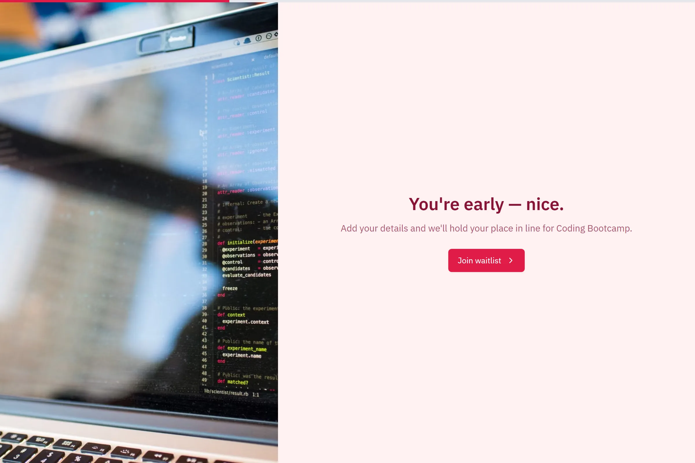 Coding Bootcamp Waitlist template preview