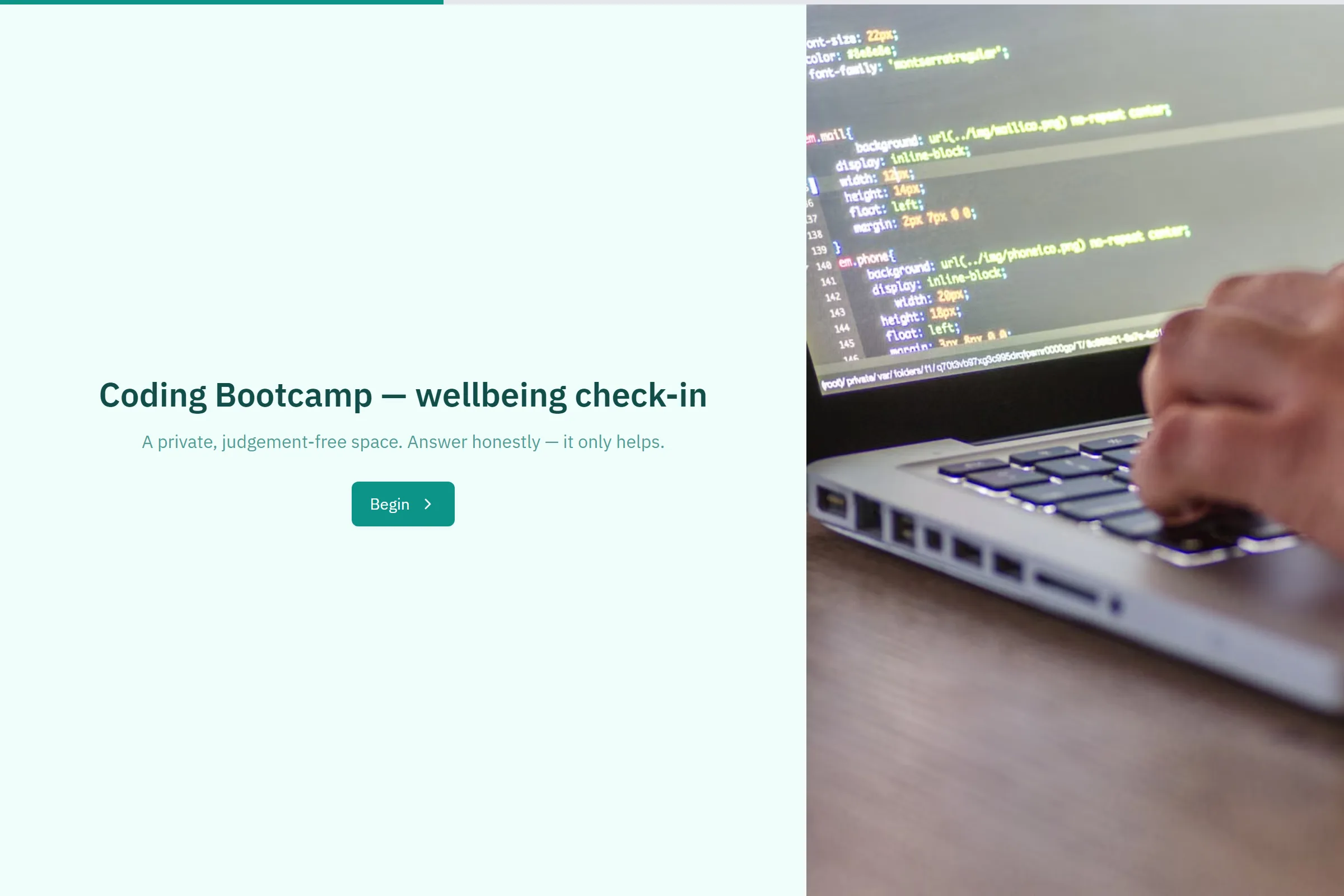 Coding Bootcamp Wellbeing Check-in template preview