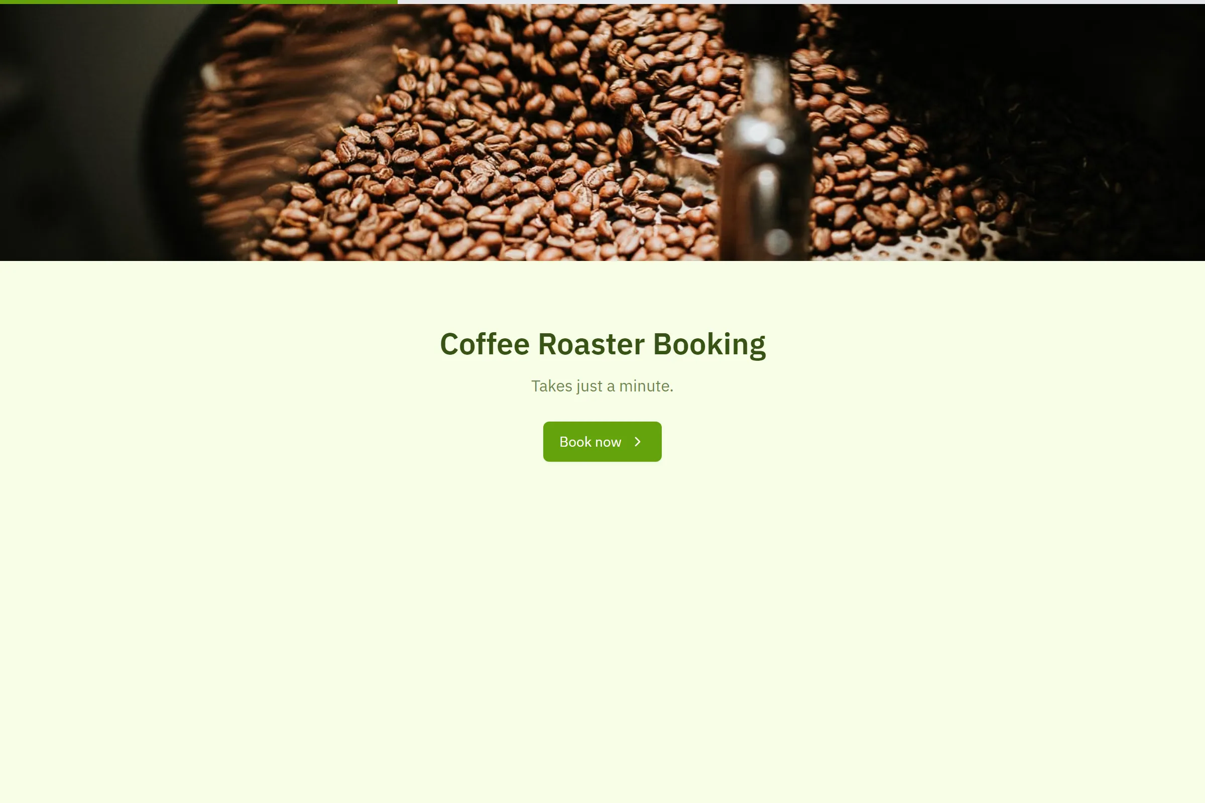 Coffee Roaster Booking template preview