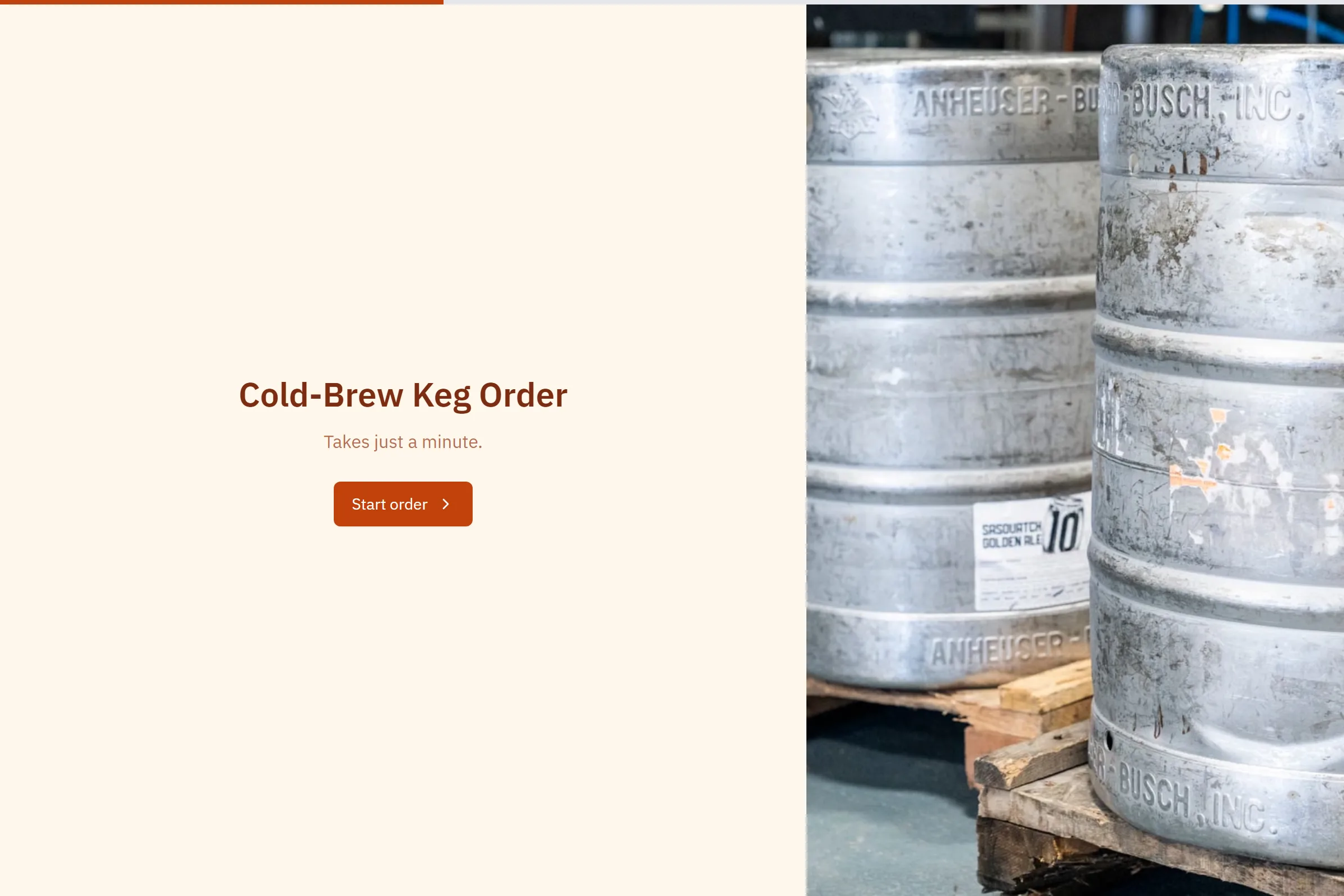 Cold-Brew Keg Order template preview