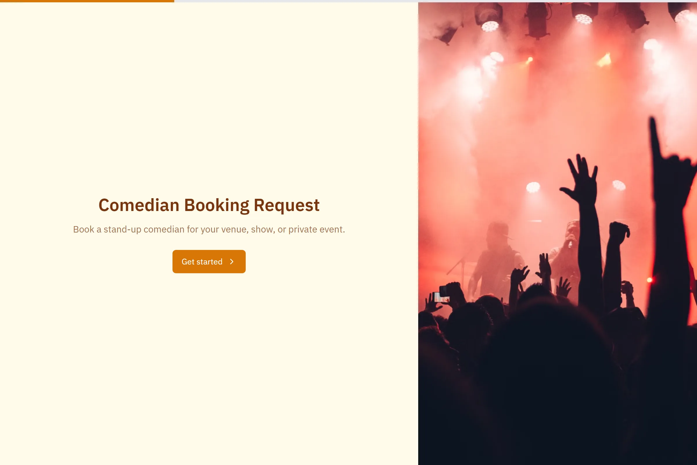 Comedian Booking Request template preview