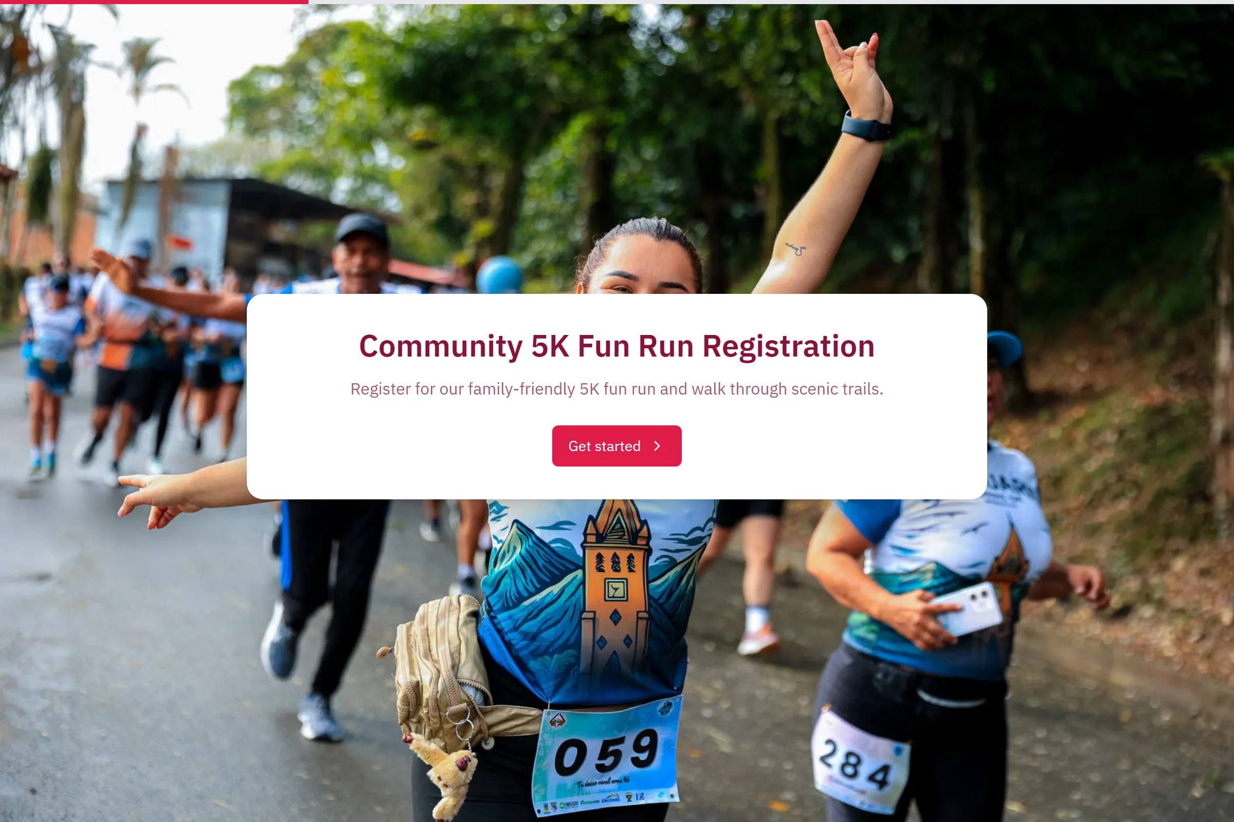 Community 5K Fun Run Registration template preview