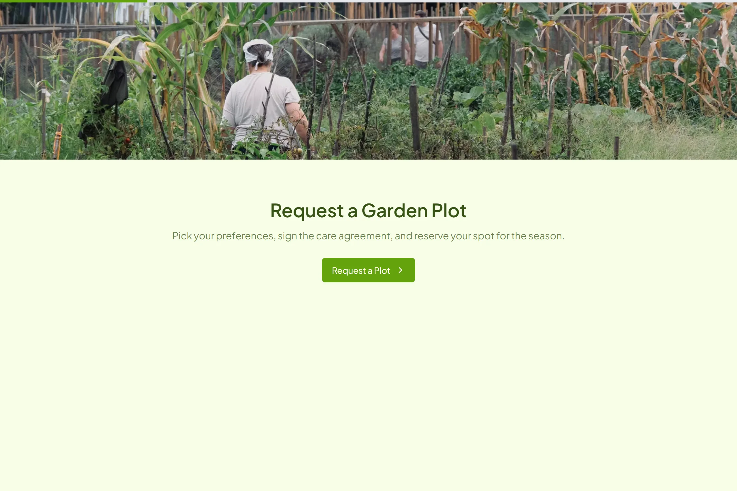 Community Garden Plot Request template preview