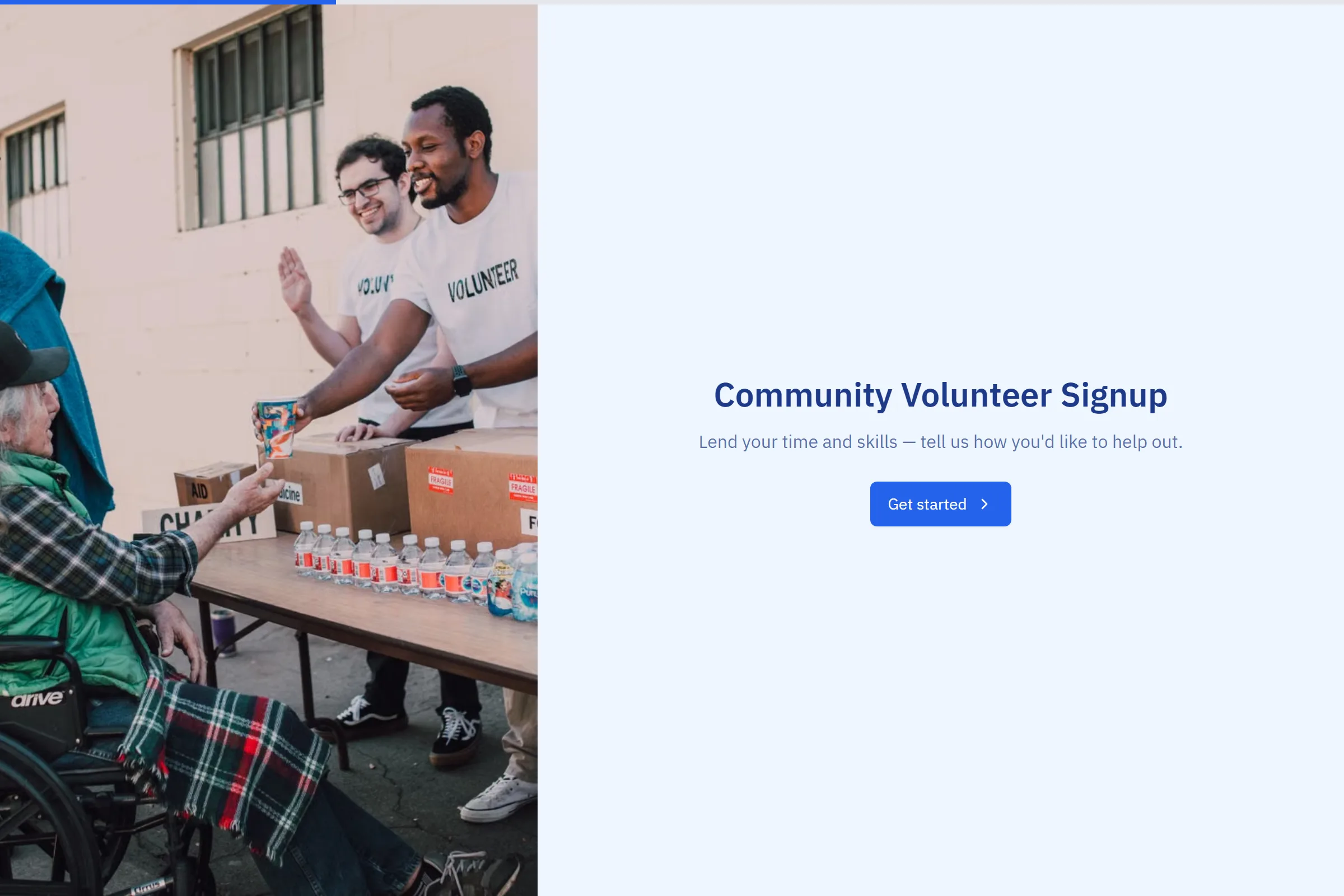 Community Volunteer Signup template preview