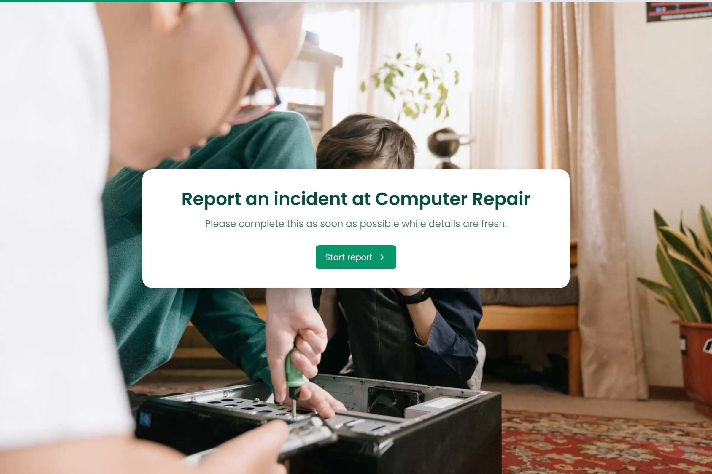 Computer Repair Incident Report template preview