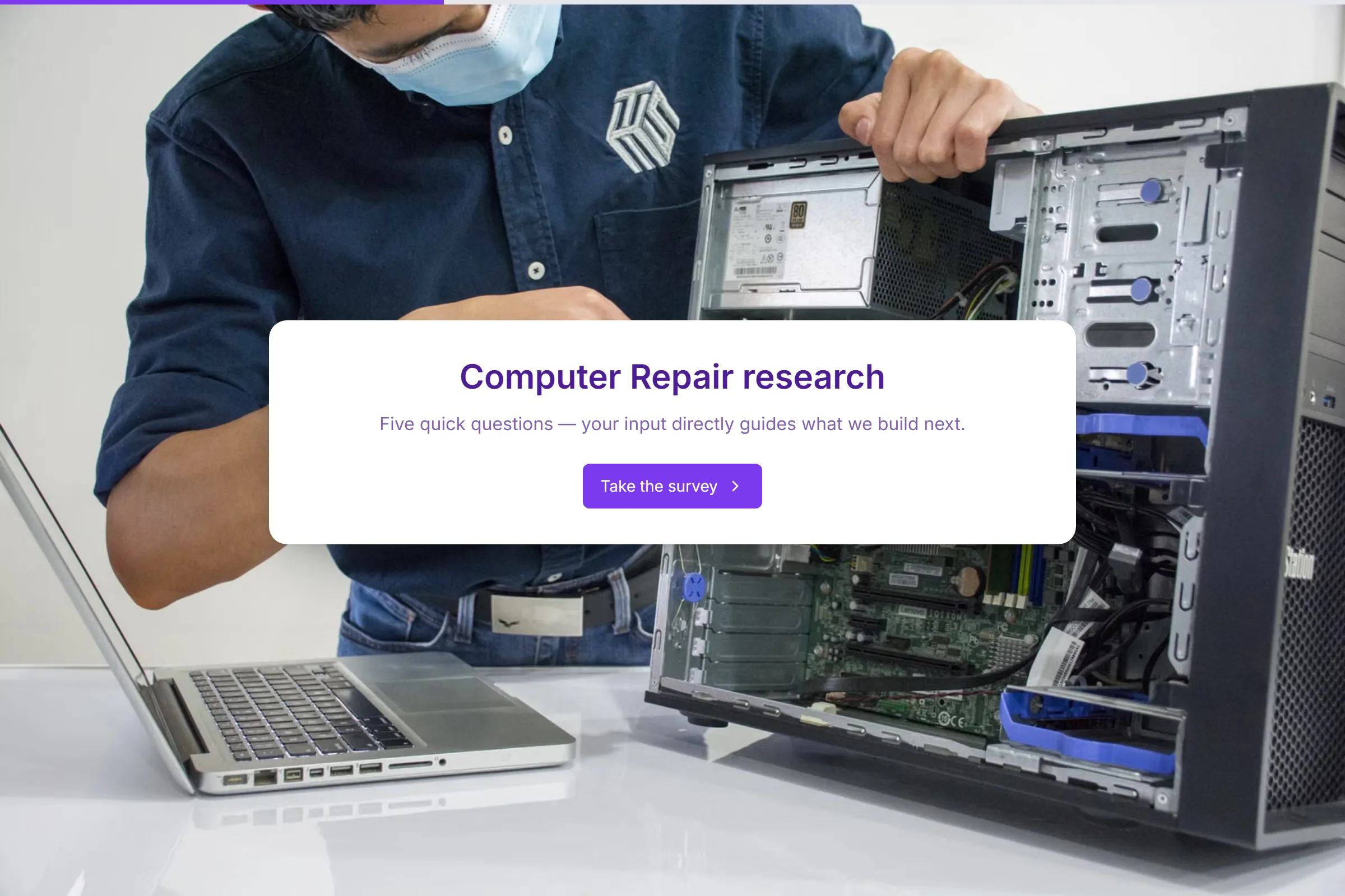 Computer Repair Market Research Survey template preview