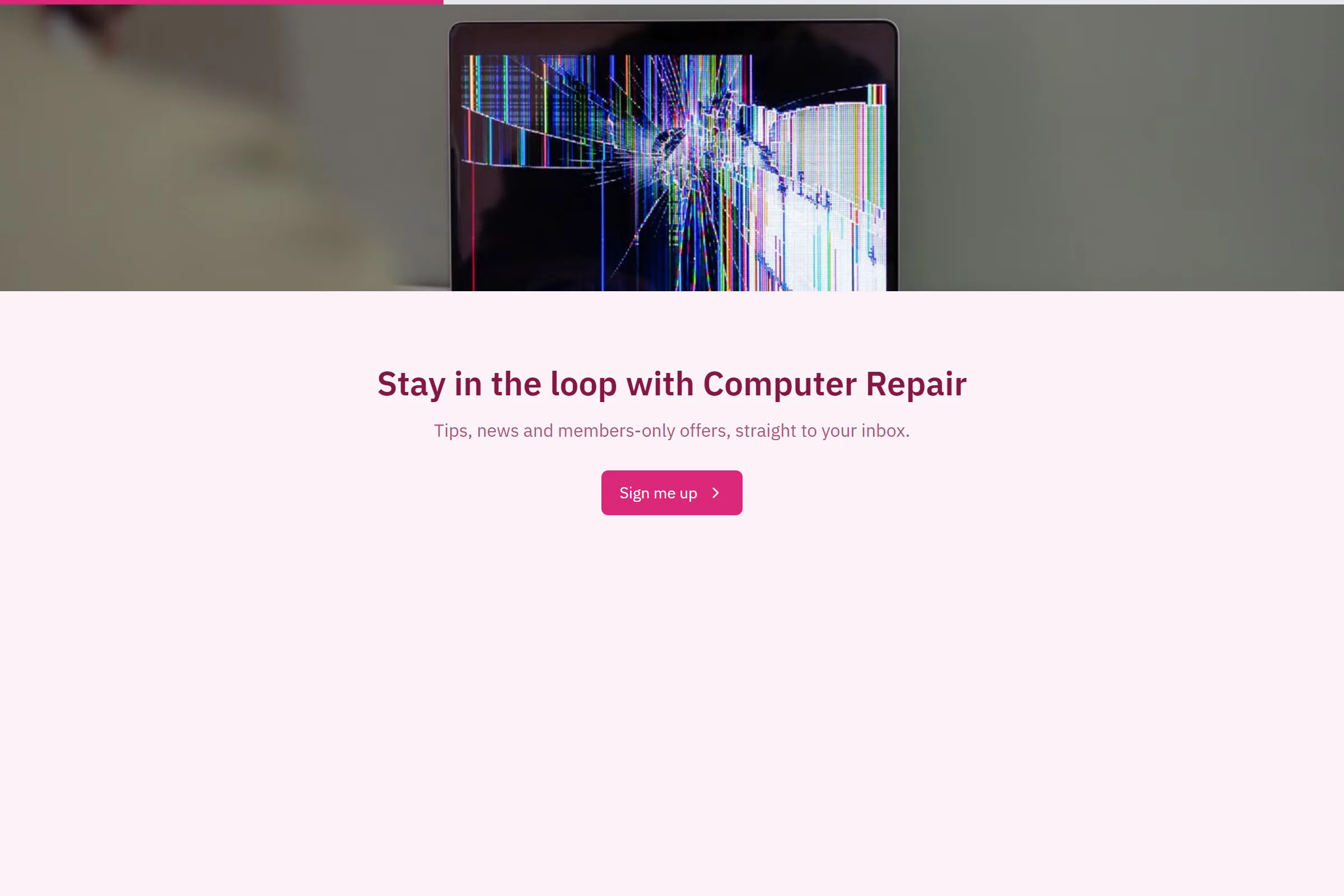 Computer Repair Newsletter & Updates Signup template preview