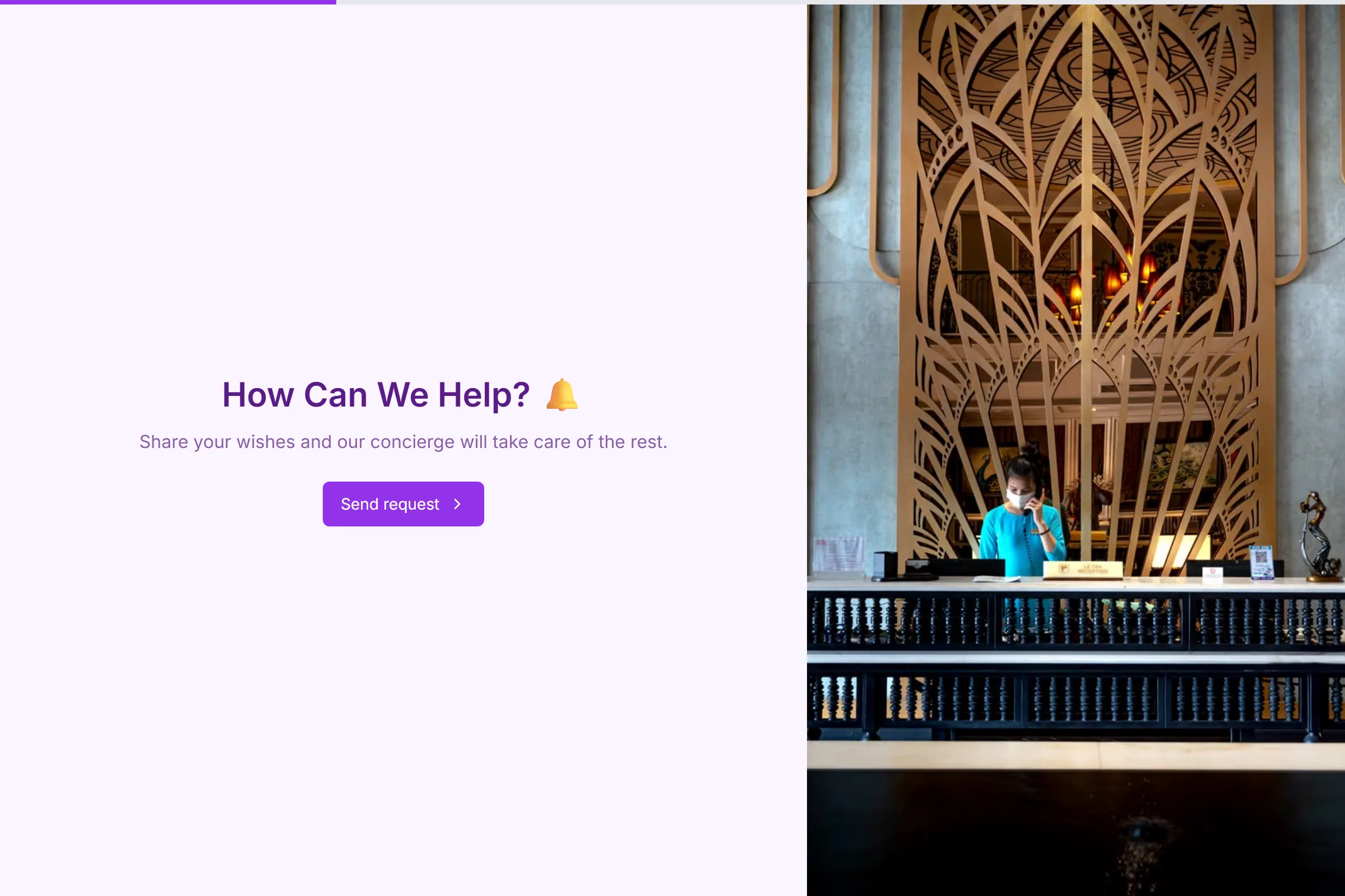 Concierge Special Request template preview