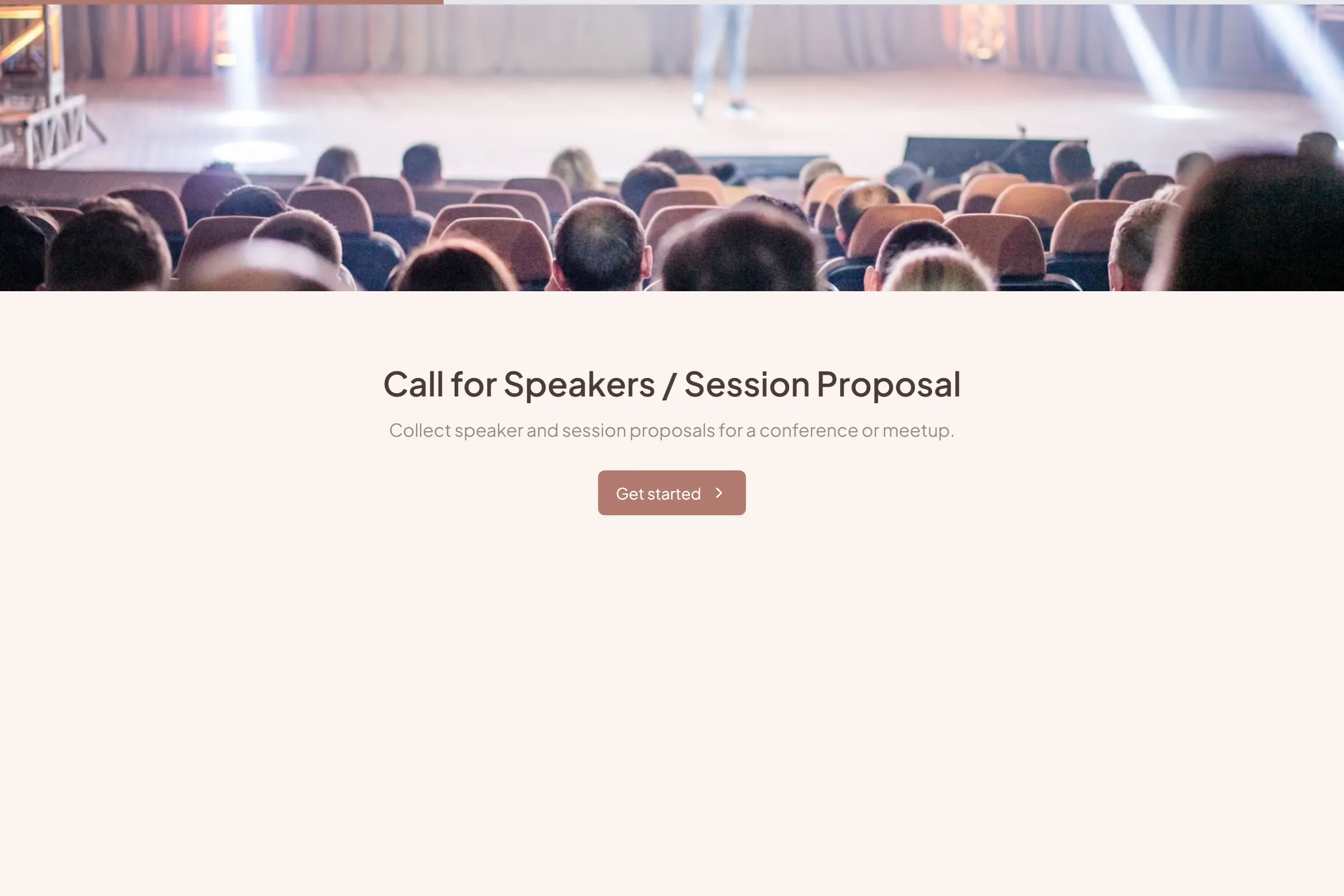 Call for Speakers / Session Proposal template preview