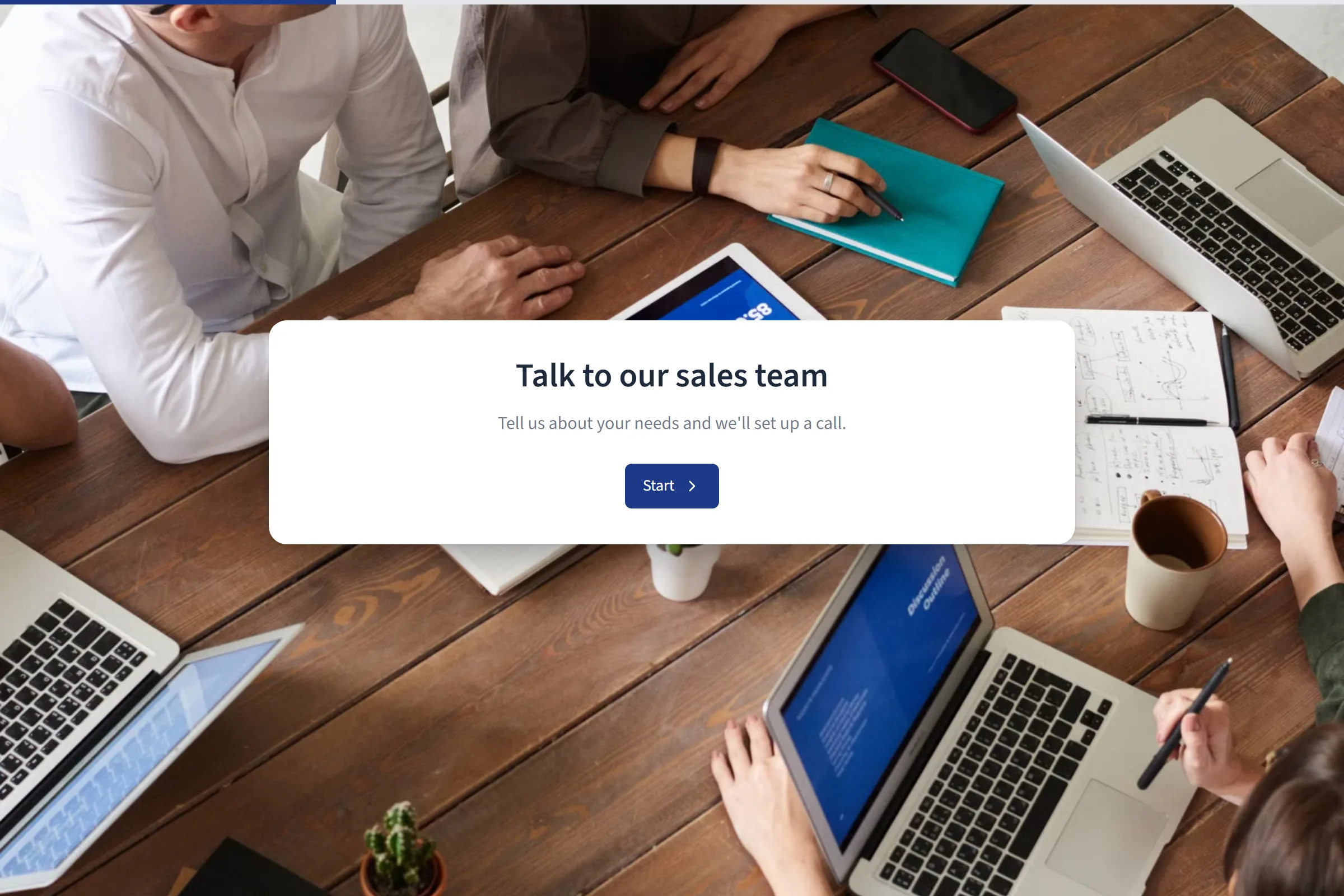 Contact Sales template preview