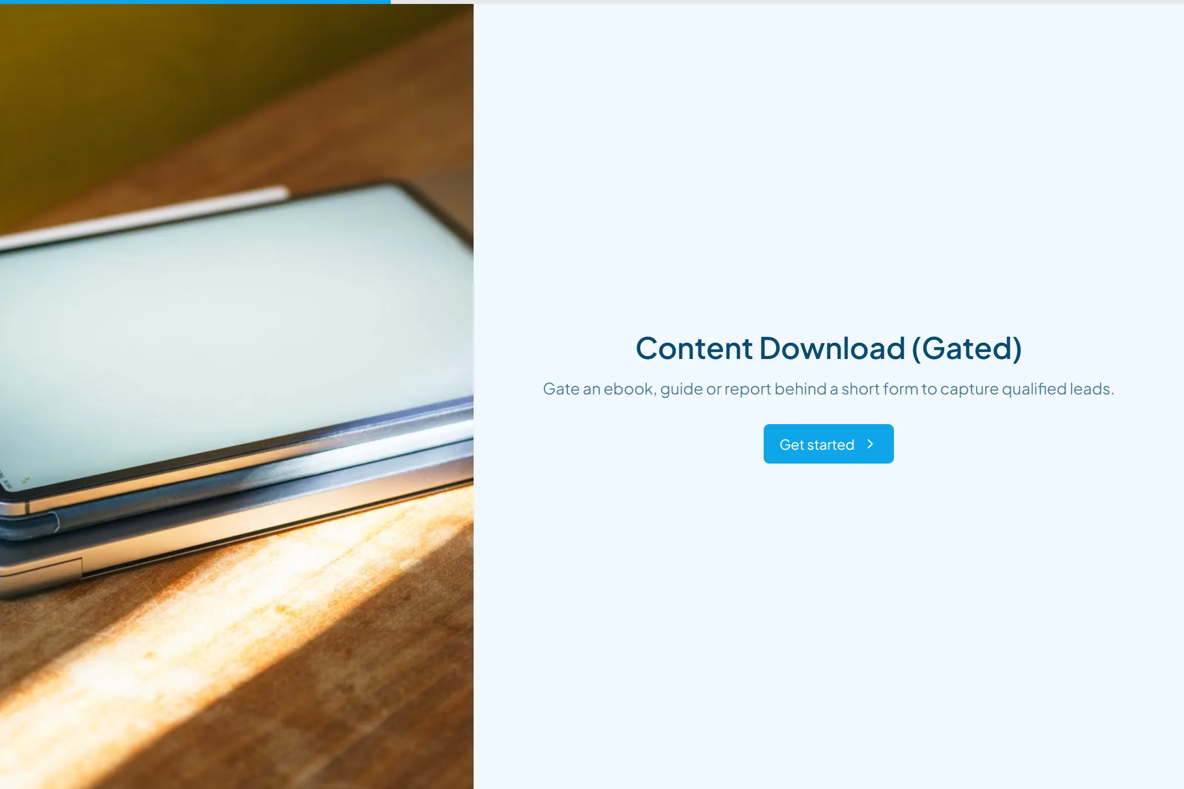 Content Download (Gated) template preview
