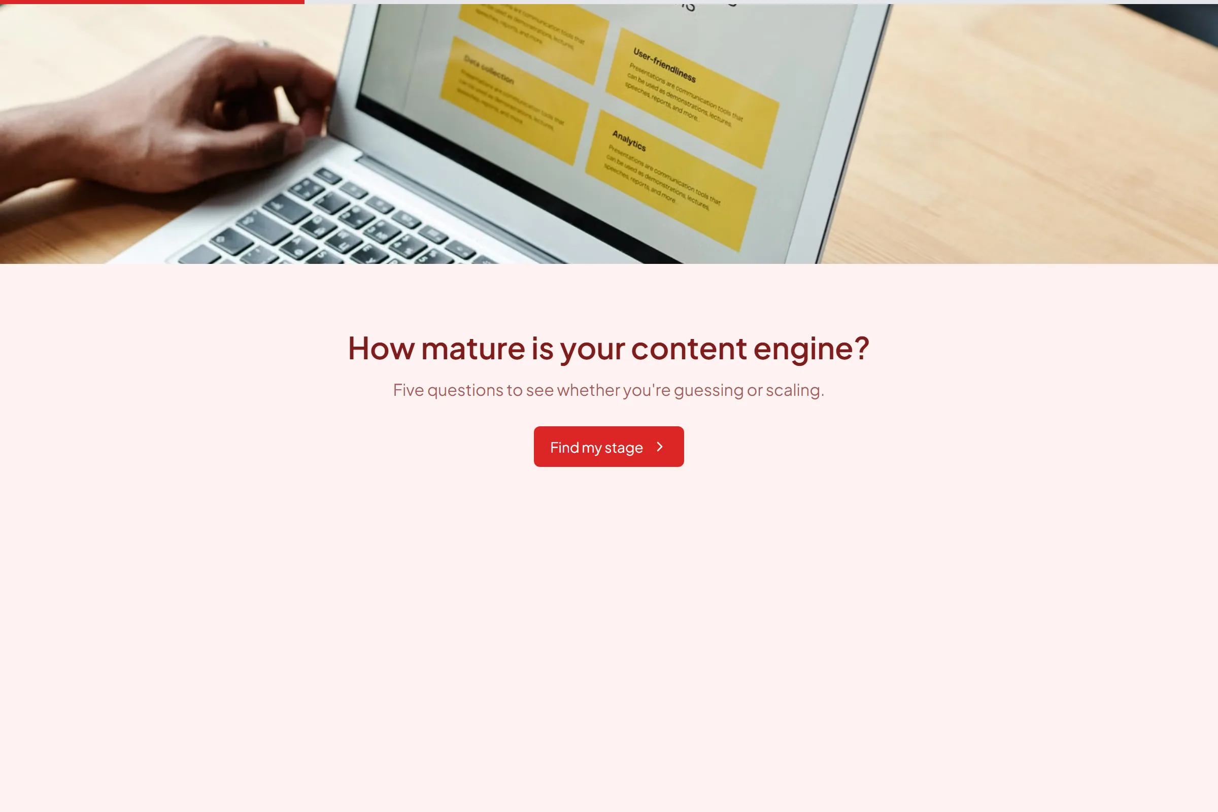 Content Marketing Maturity Quiz template preview