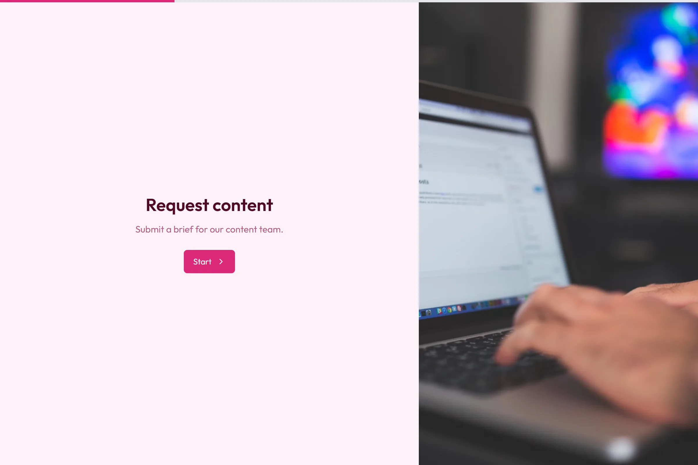 Content Request template preview