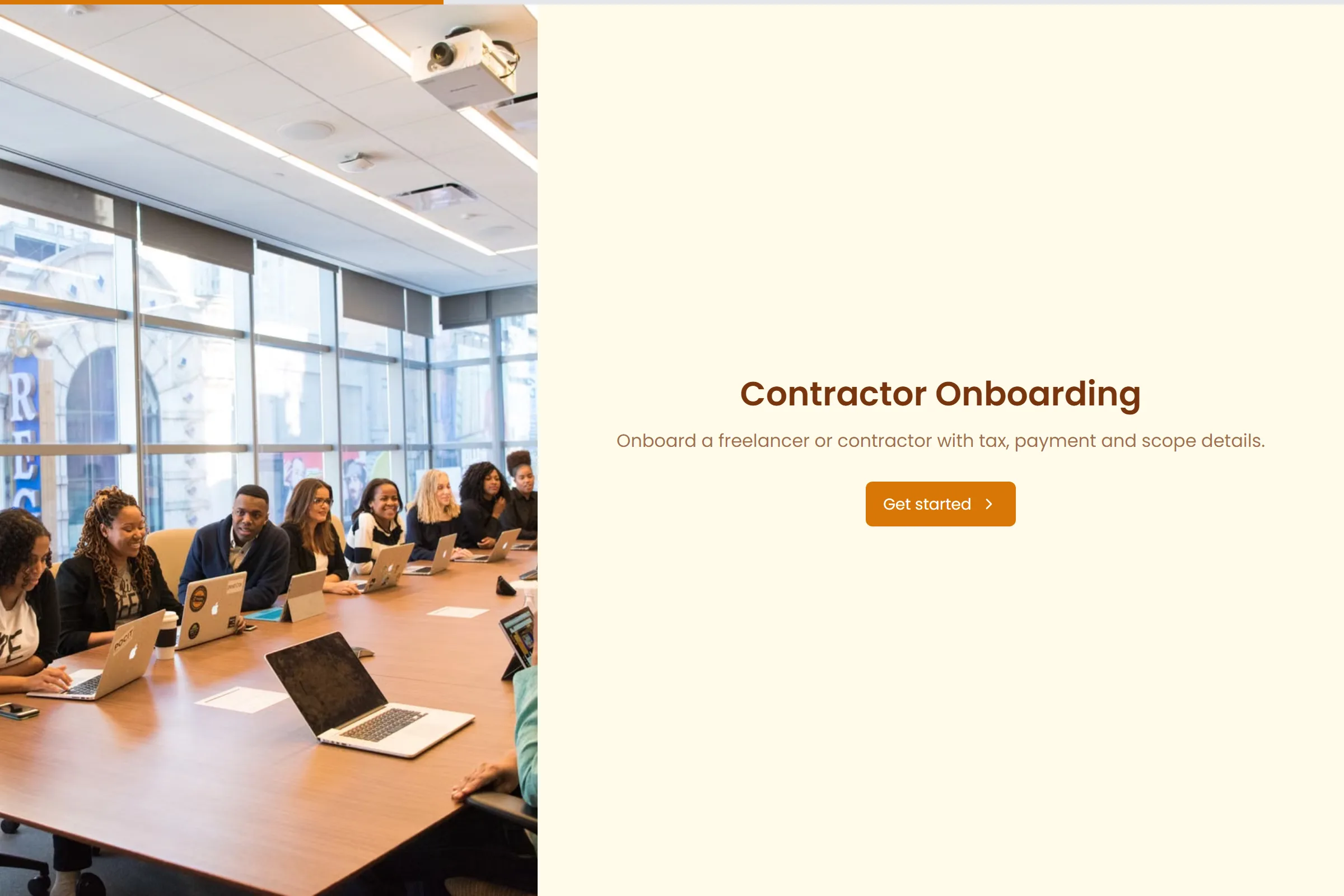 Contractor Onboarding template preview