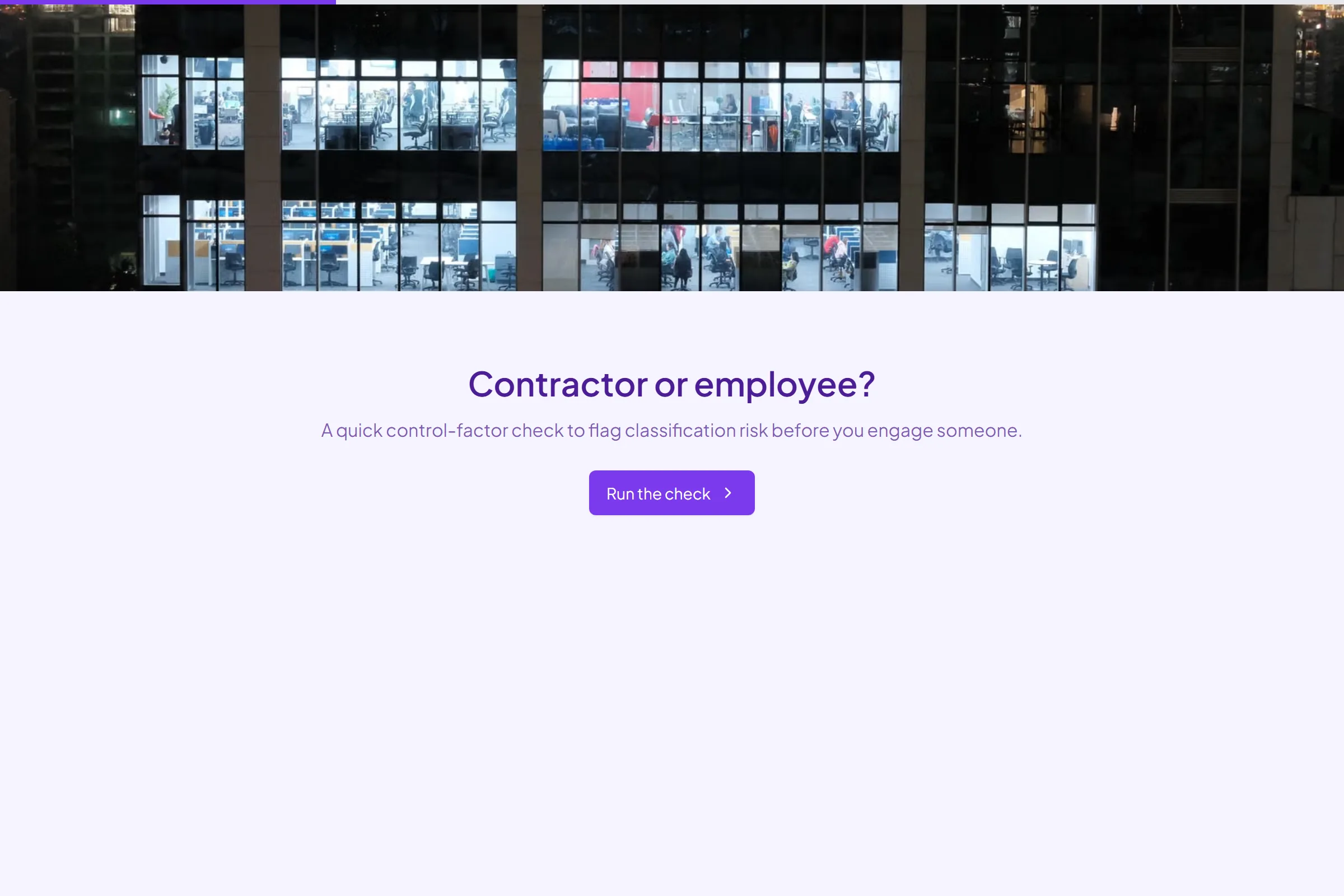 Contractor vs Employee Classification Check template preview