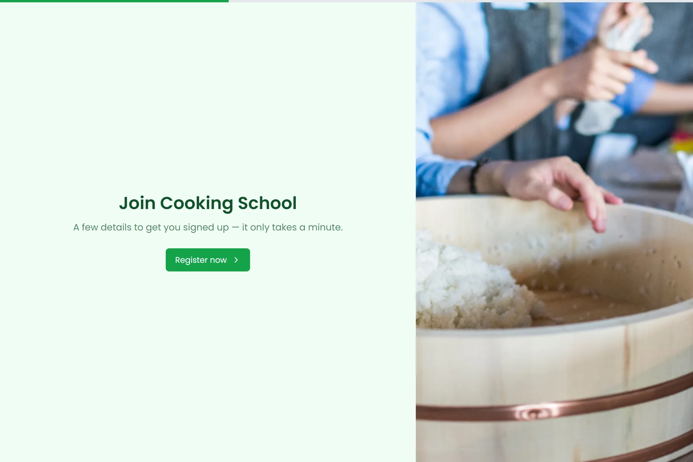 Cooking School Class Registration template preview