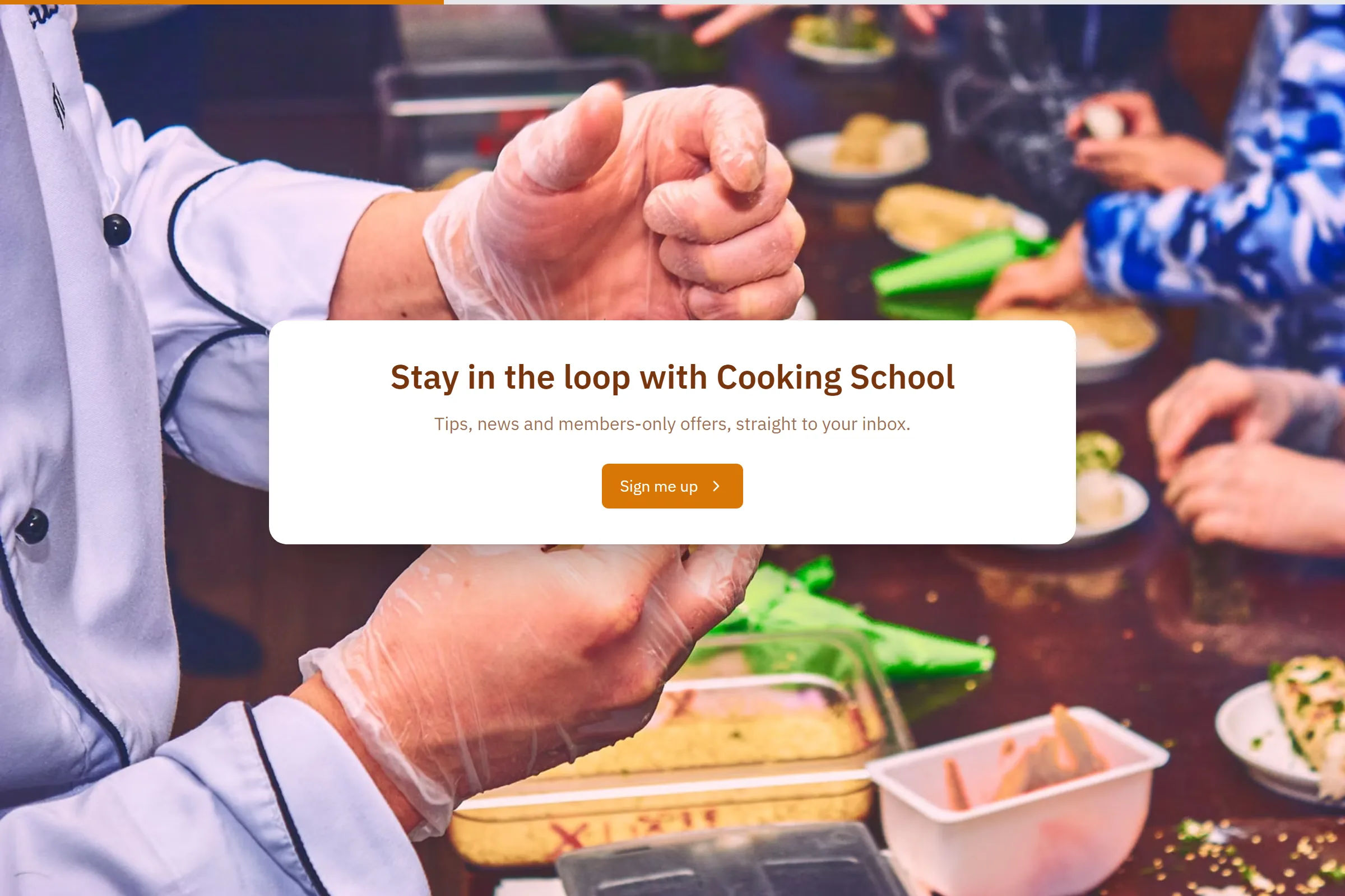 Cooking School Newsletter & Updates Signup template preview