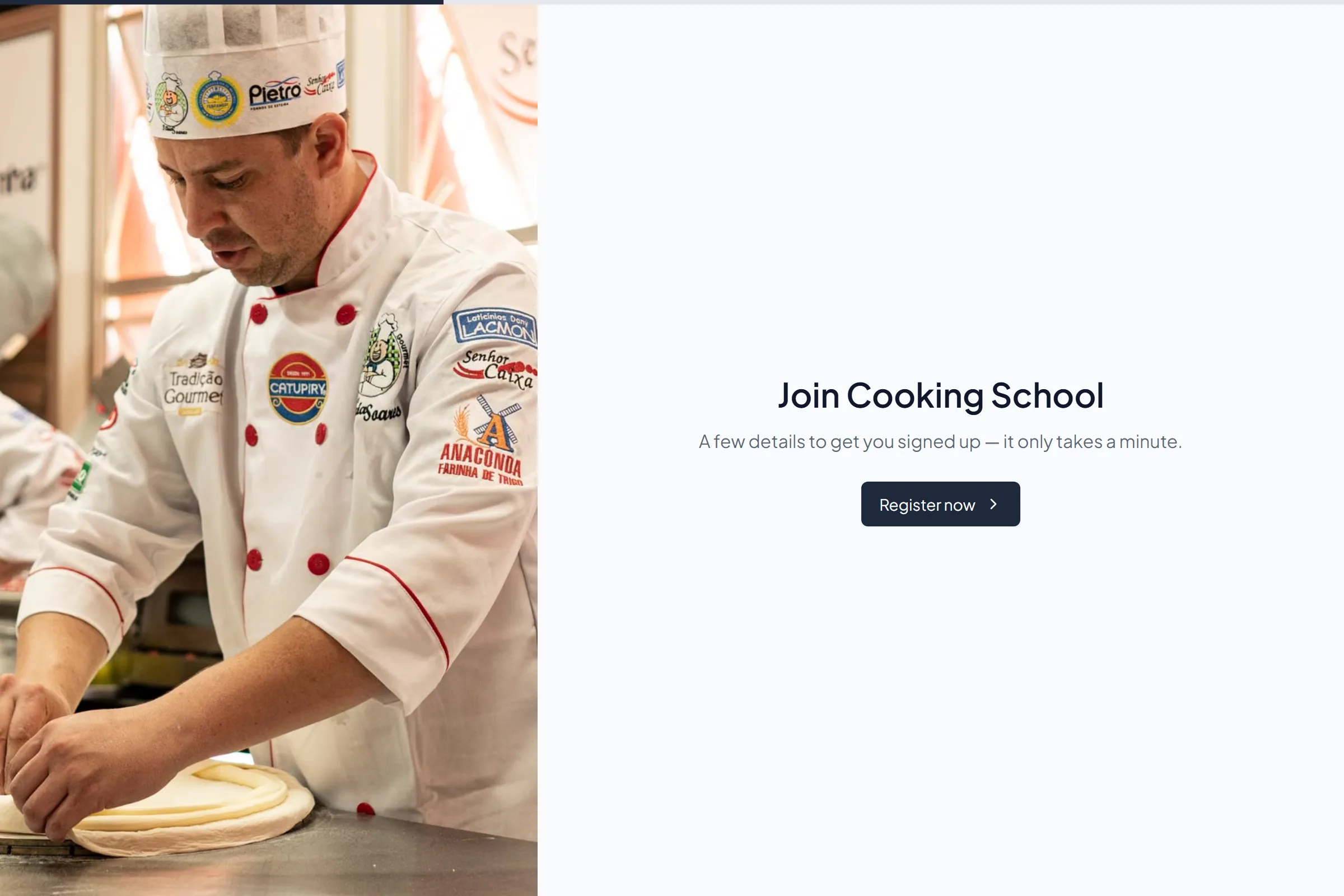 Cooking School Program Application template preview