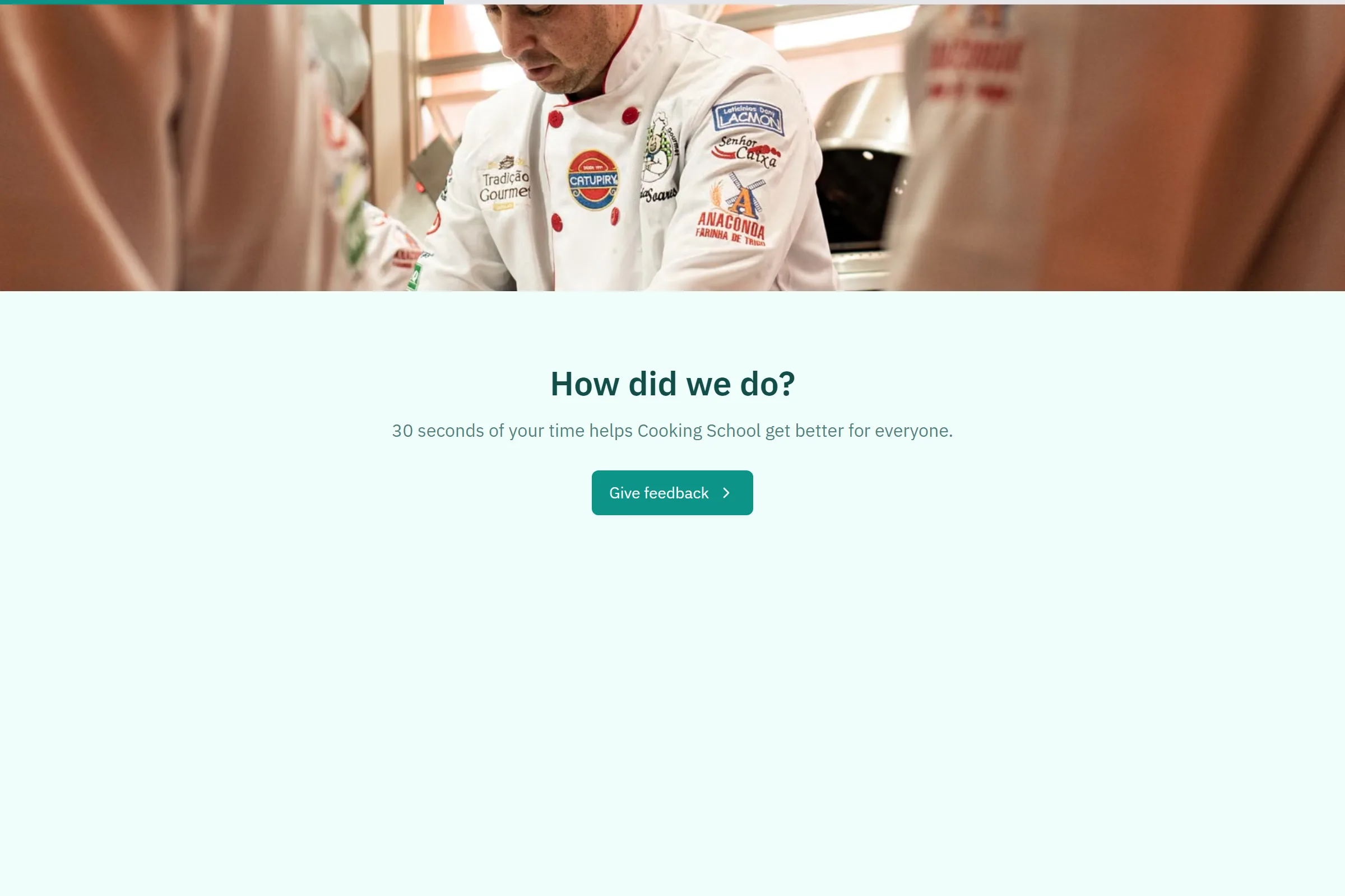 Cooking School Quick Feedback template preview