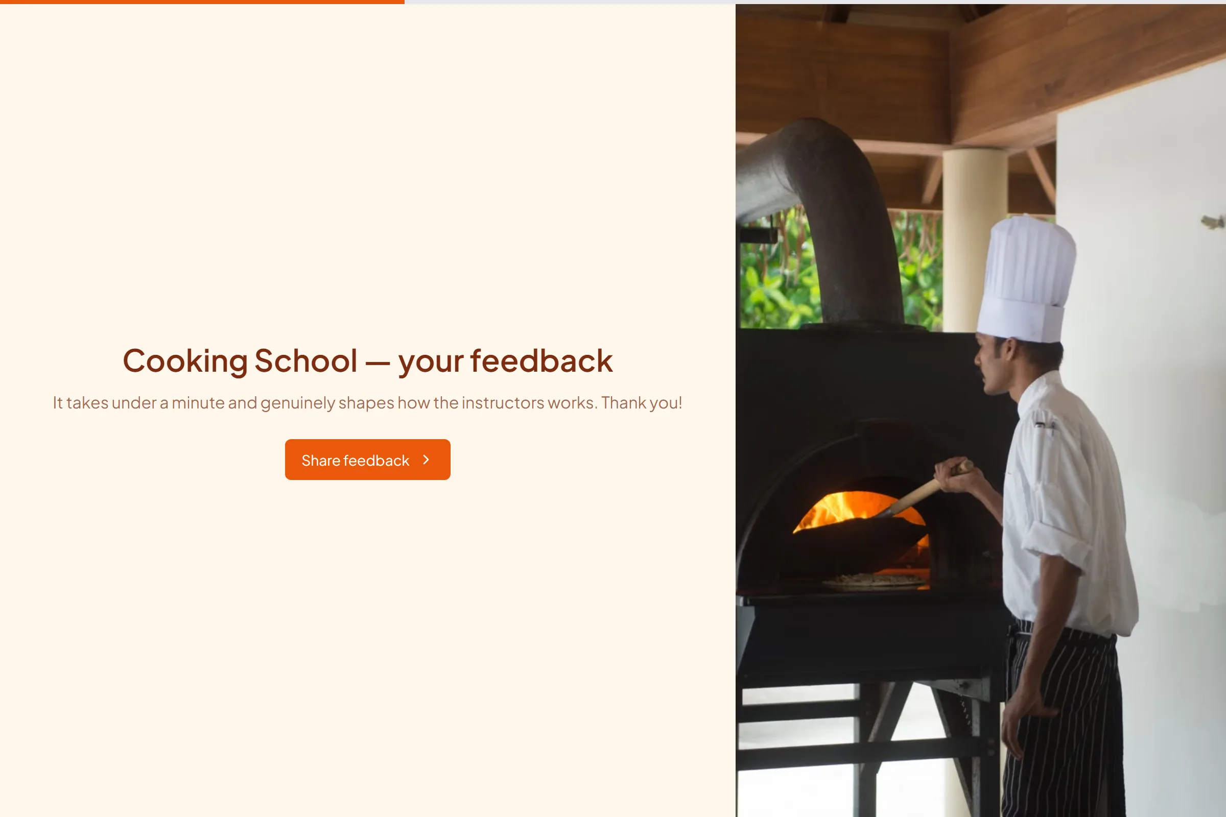 Cooking School Satisfaction Survey template preview