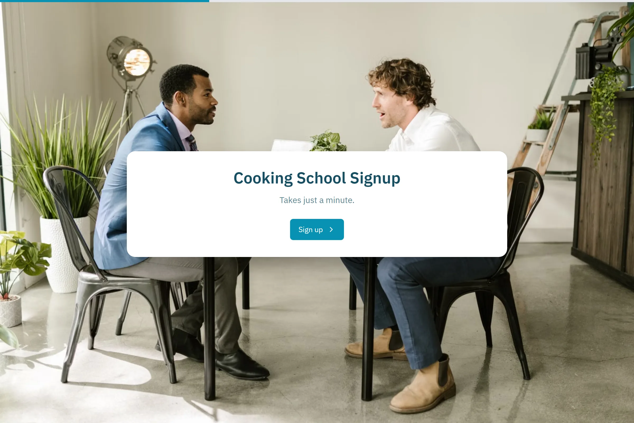Cooking School Signup template preview
