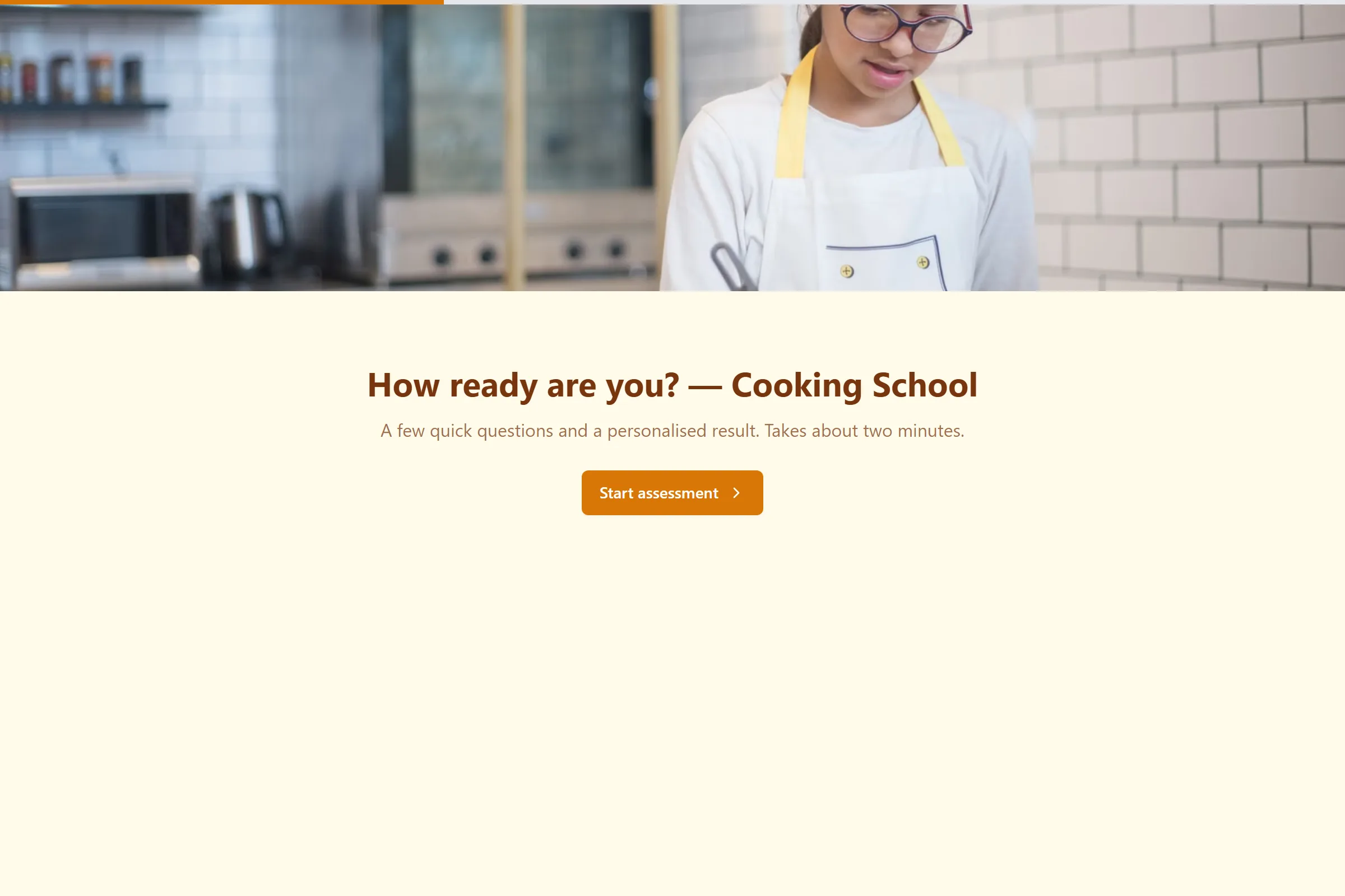 Cooking School Skills & Goals Assessment template preview