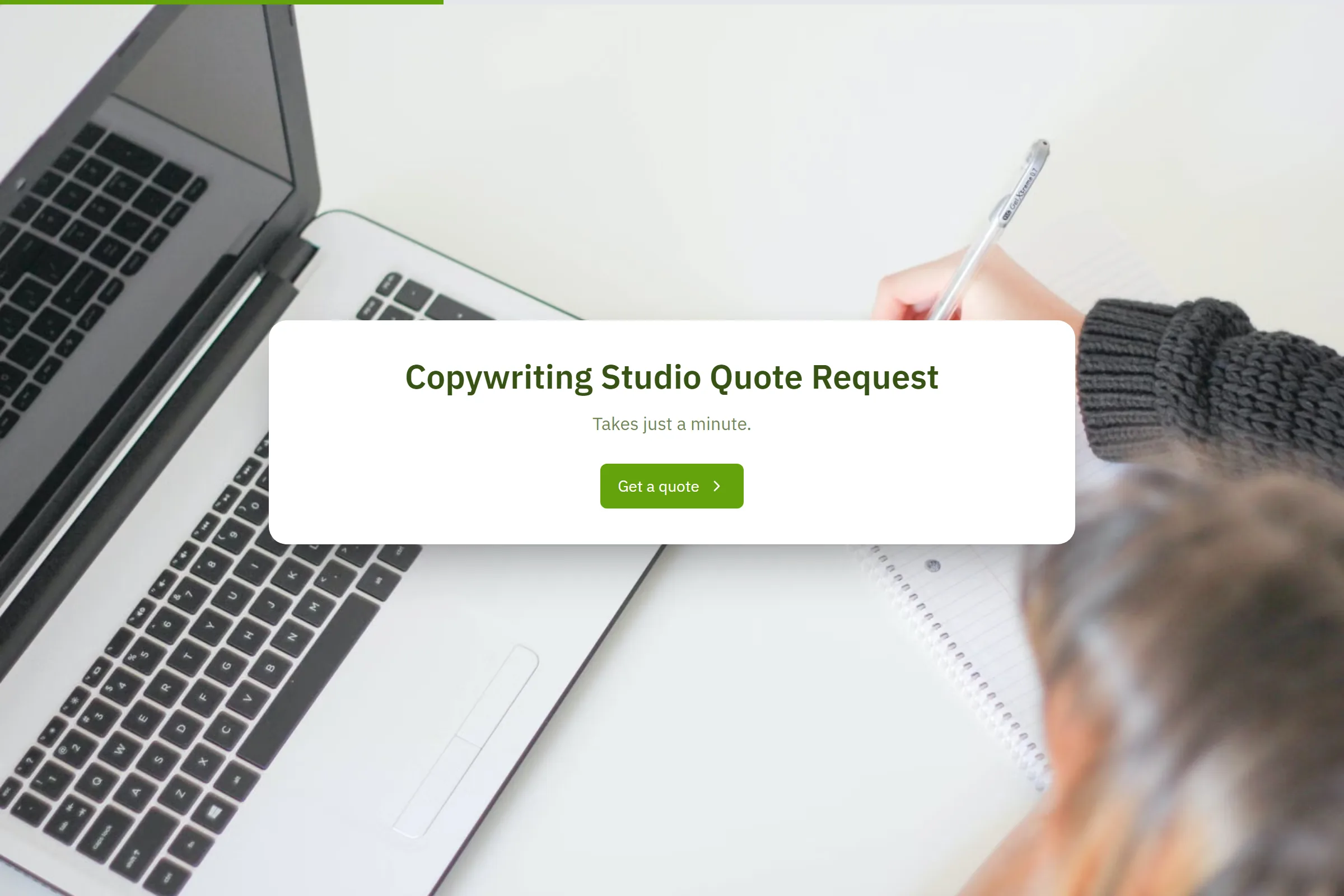 Copywriting Studio Quote Request template preview