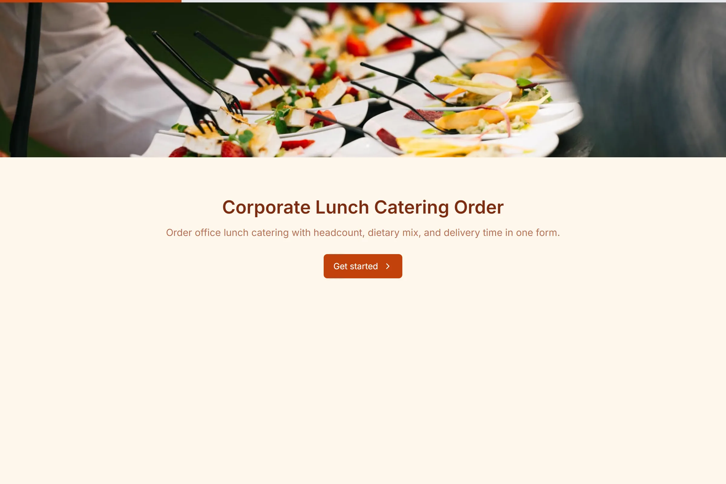 Corporate Lunch Catering Order template preview