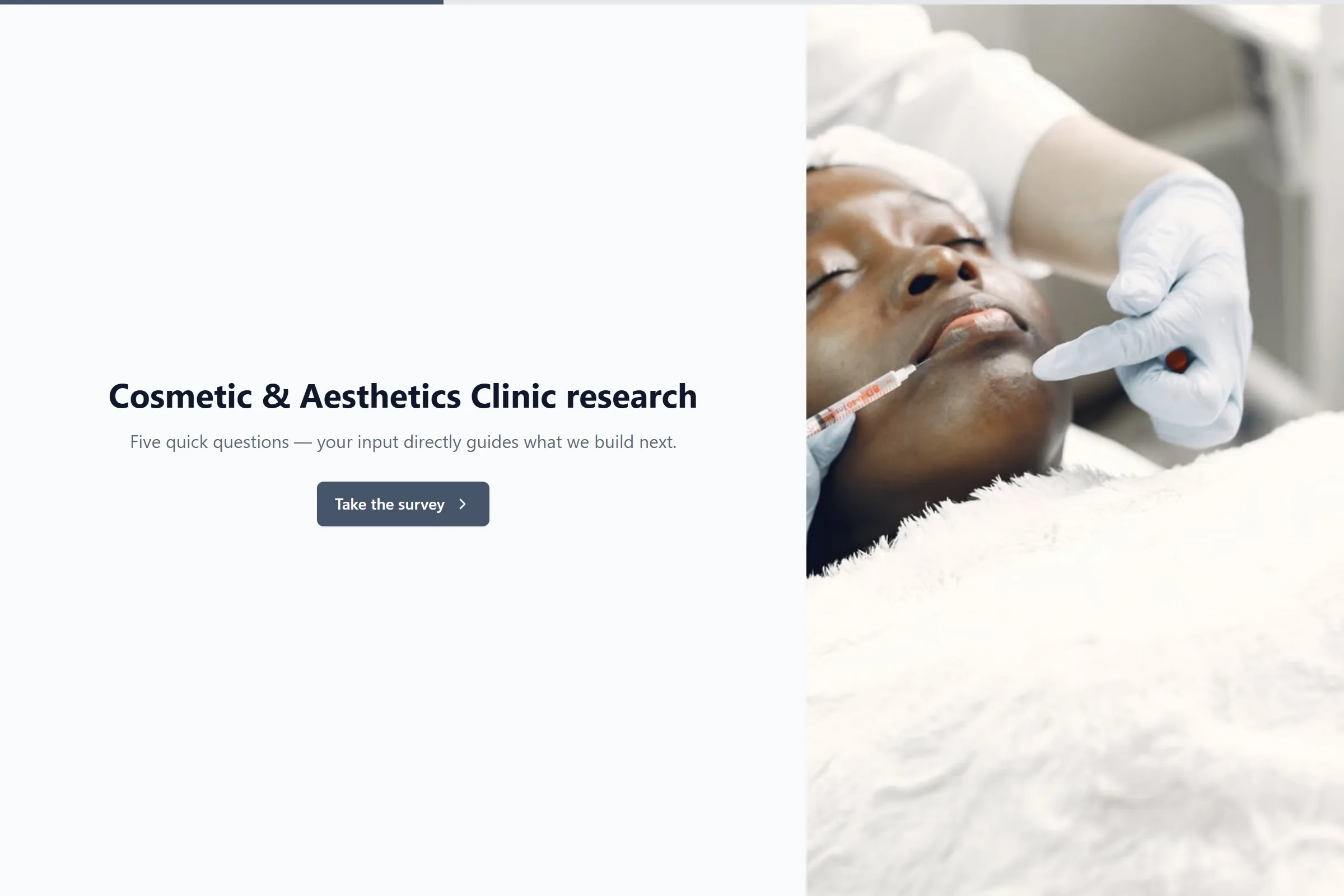 Cosmetic & Aesthetics Clinic Market Research Survey template preview