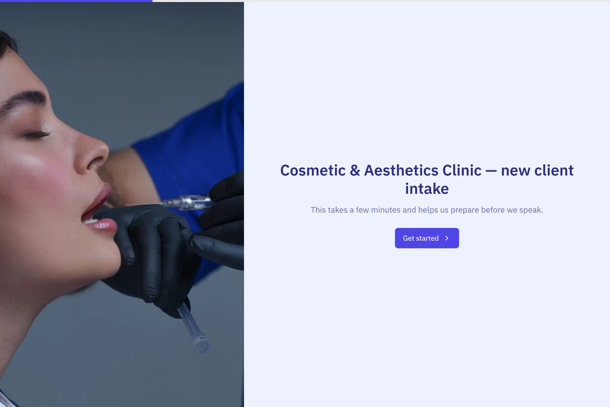 Cosmetic & Aesthetics Clinic New Client Intake template preview