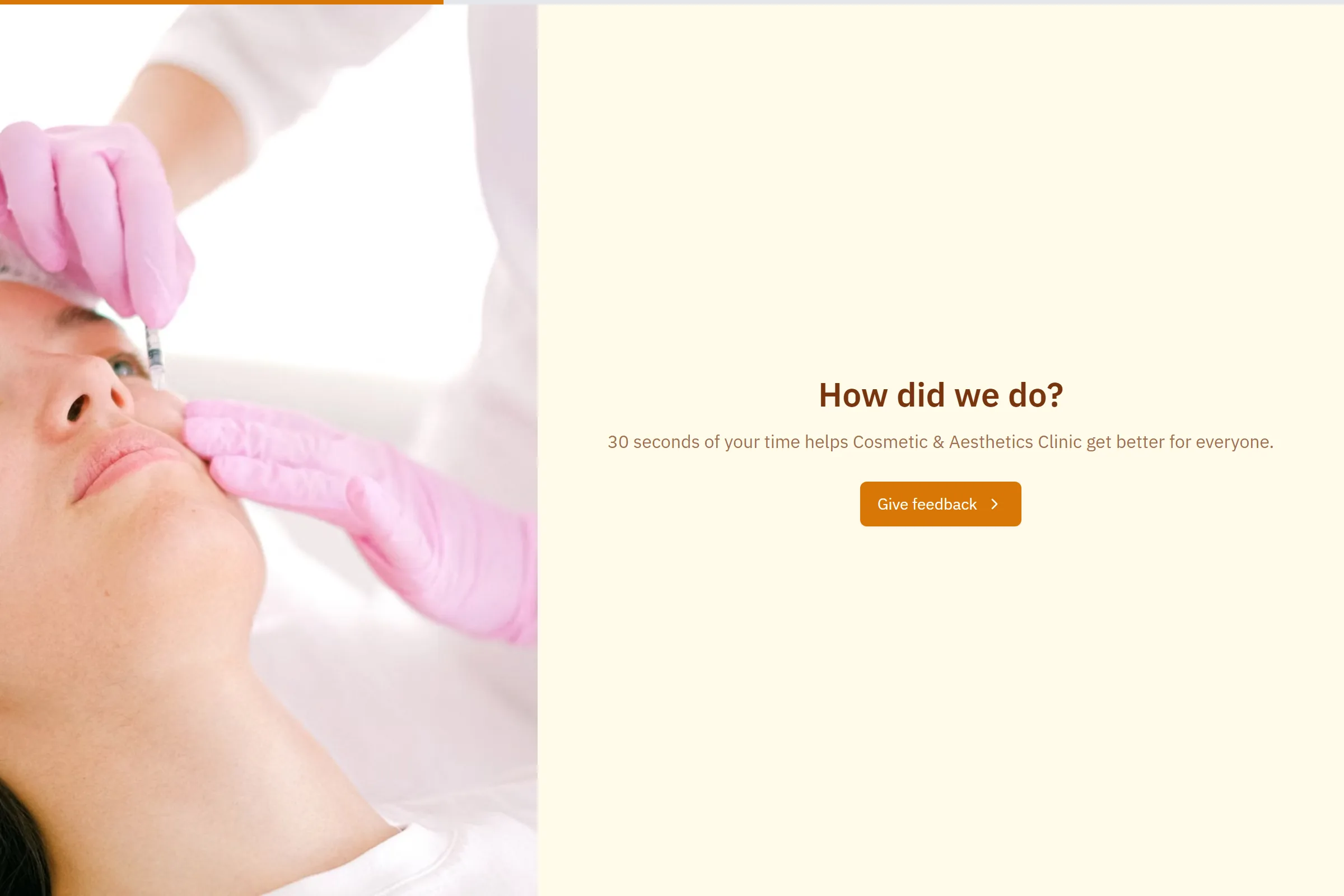 Cosmetic & Aesthetics Clinic Quick Feedback template preview