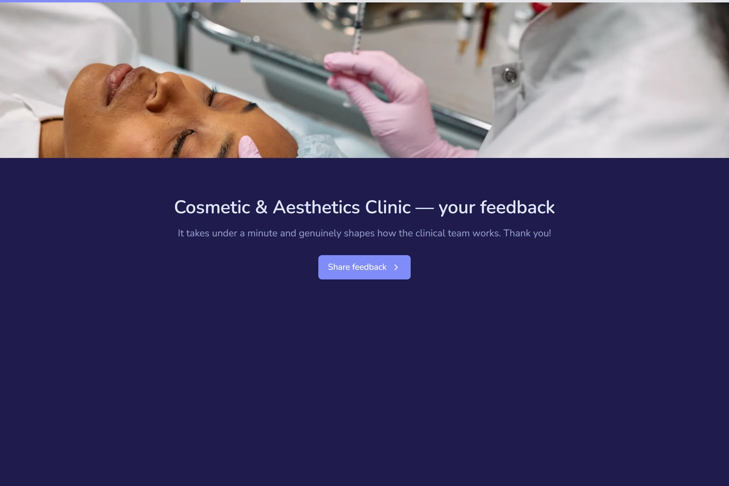 Cosmetic & Aesthetics Clinic Satisfaction Survey template preview