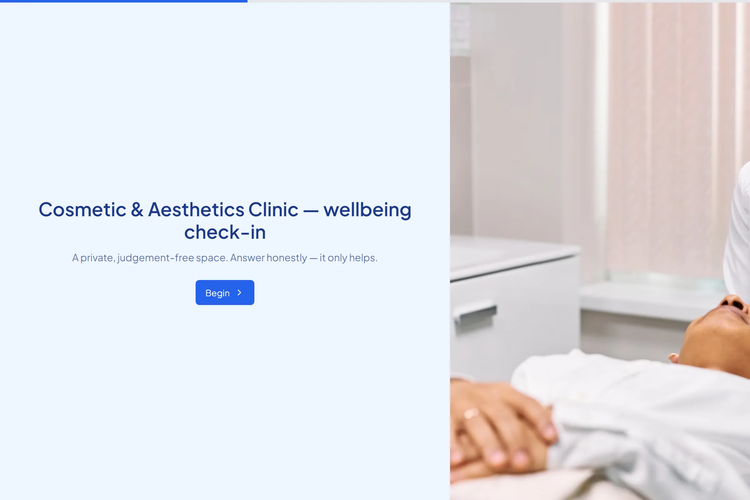 Cosmetic & Aesthetics Clinic Wellbeing Check-in template preview