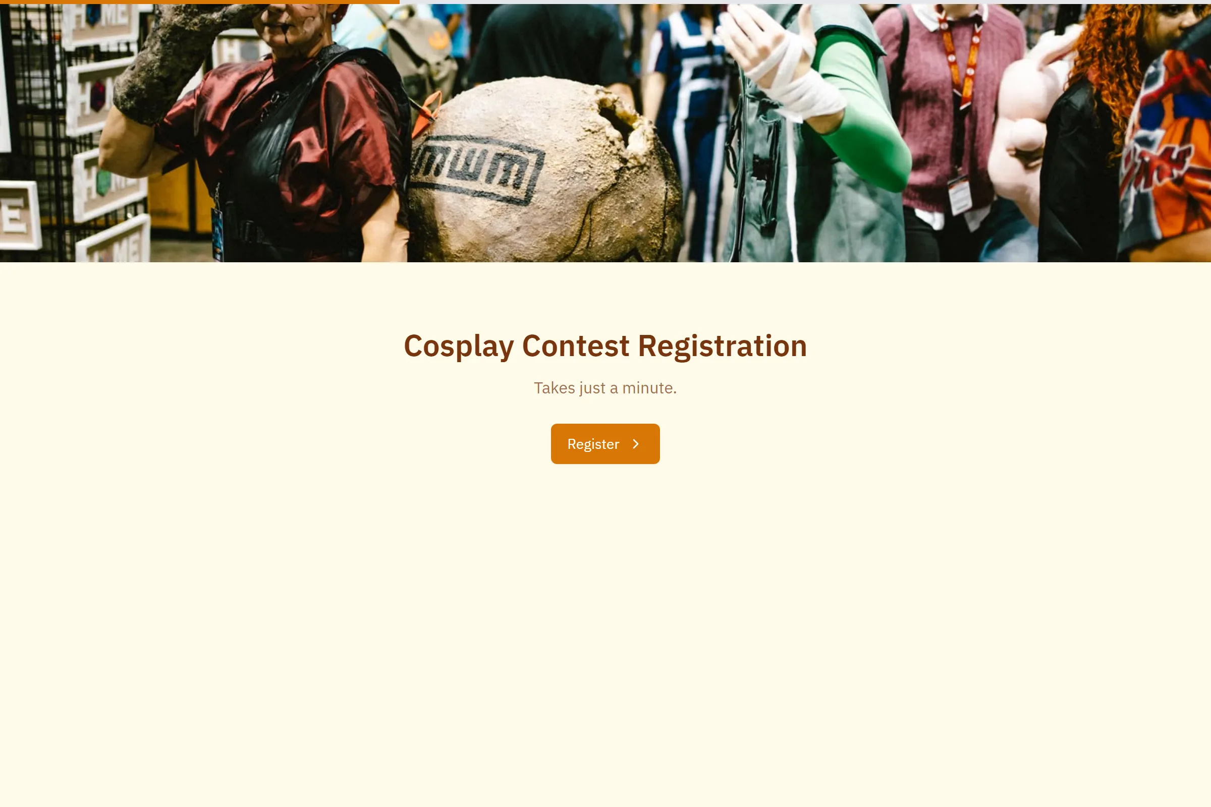 Cosplay Contest Registration template preview