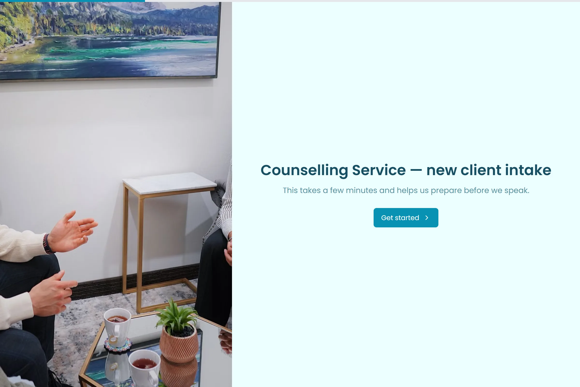 Counselling Service New Client Intake template preview