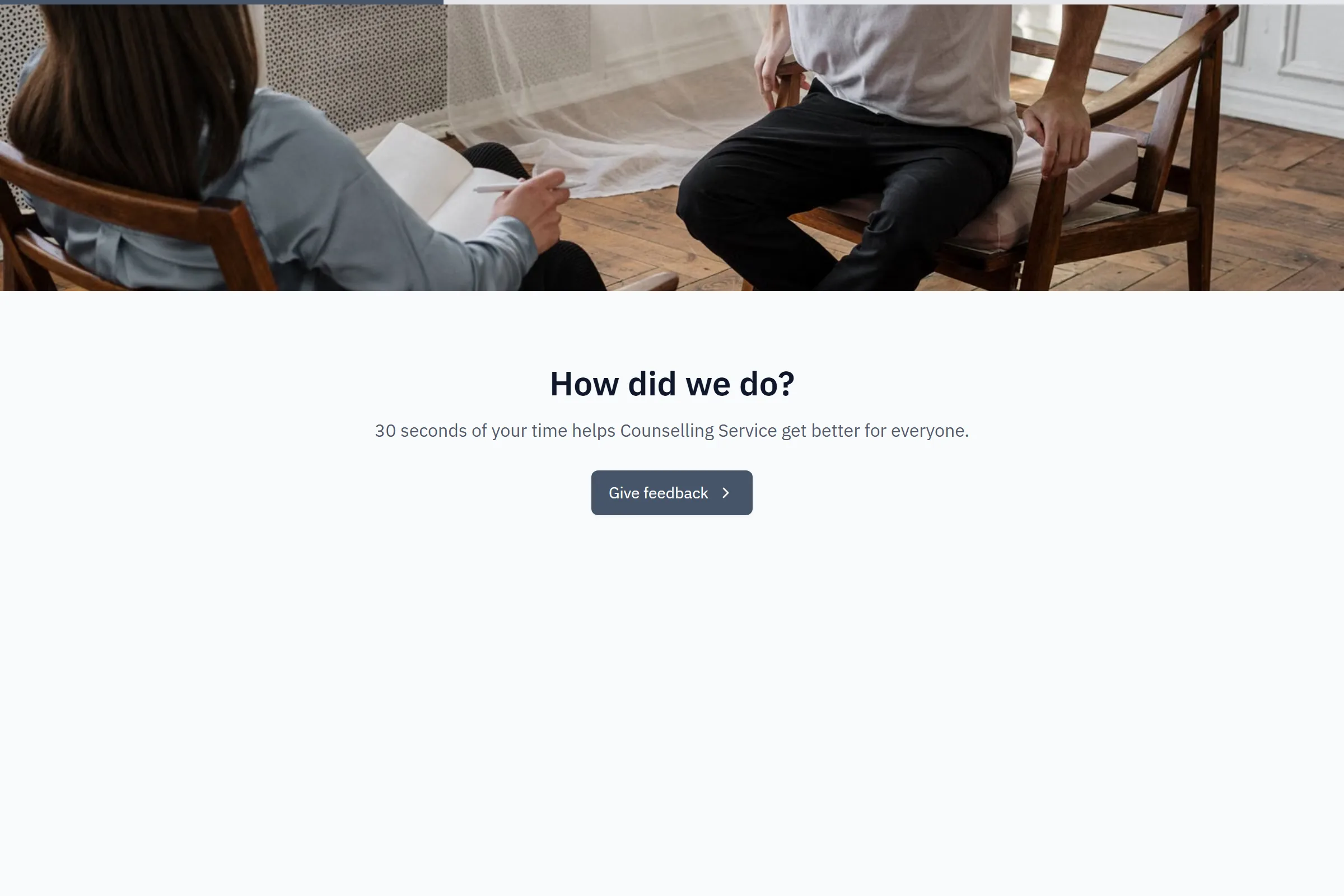 Counselling Service Quick Feedback template preview
