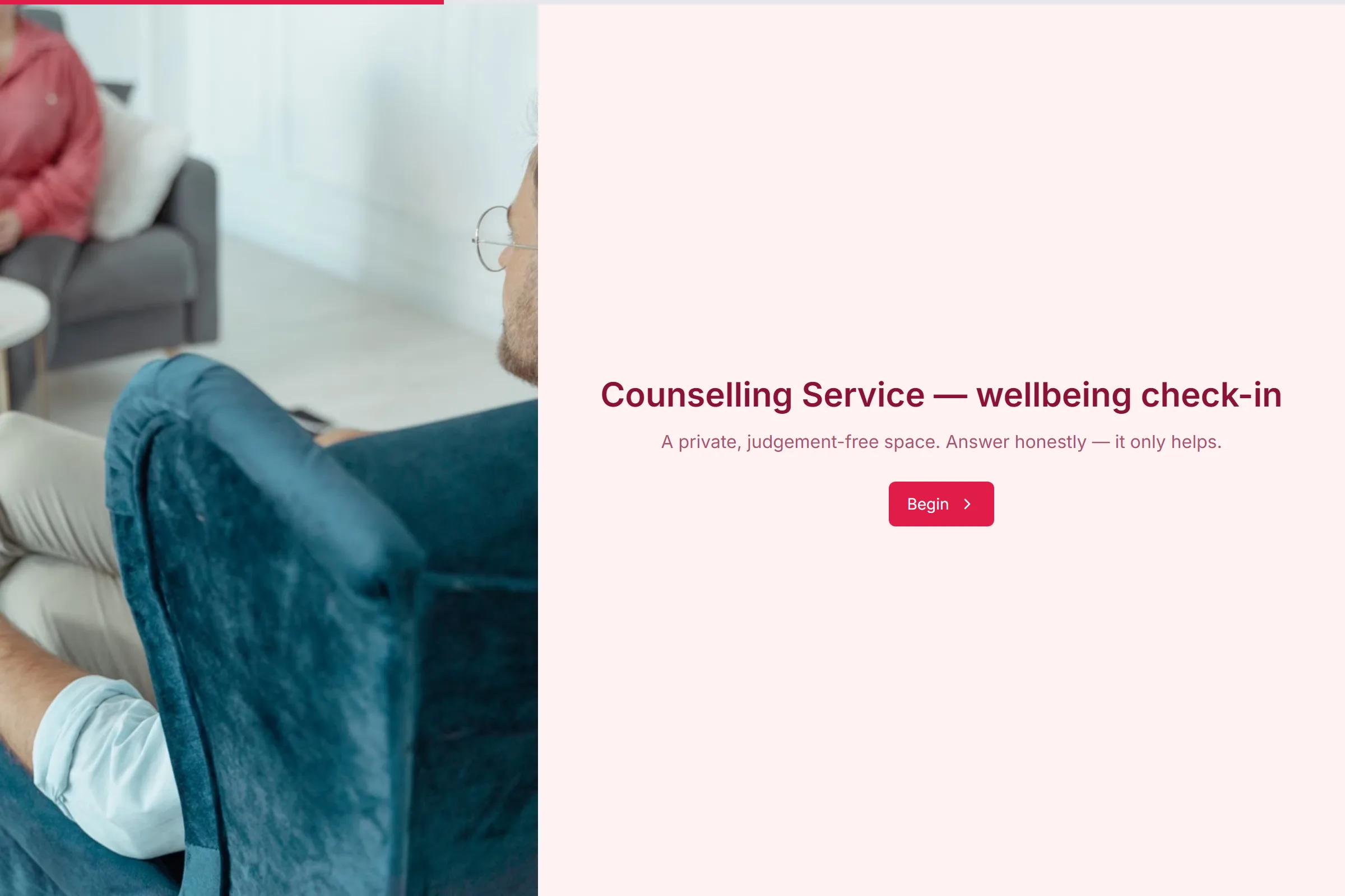 Counselling Service Wellbeing Check-in template preview