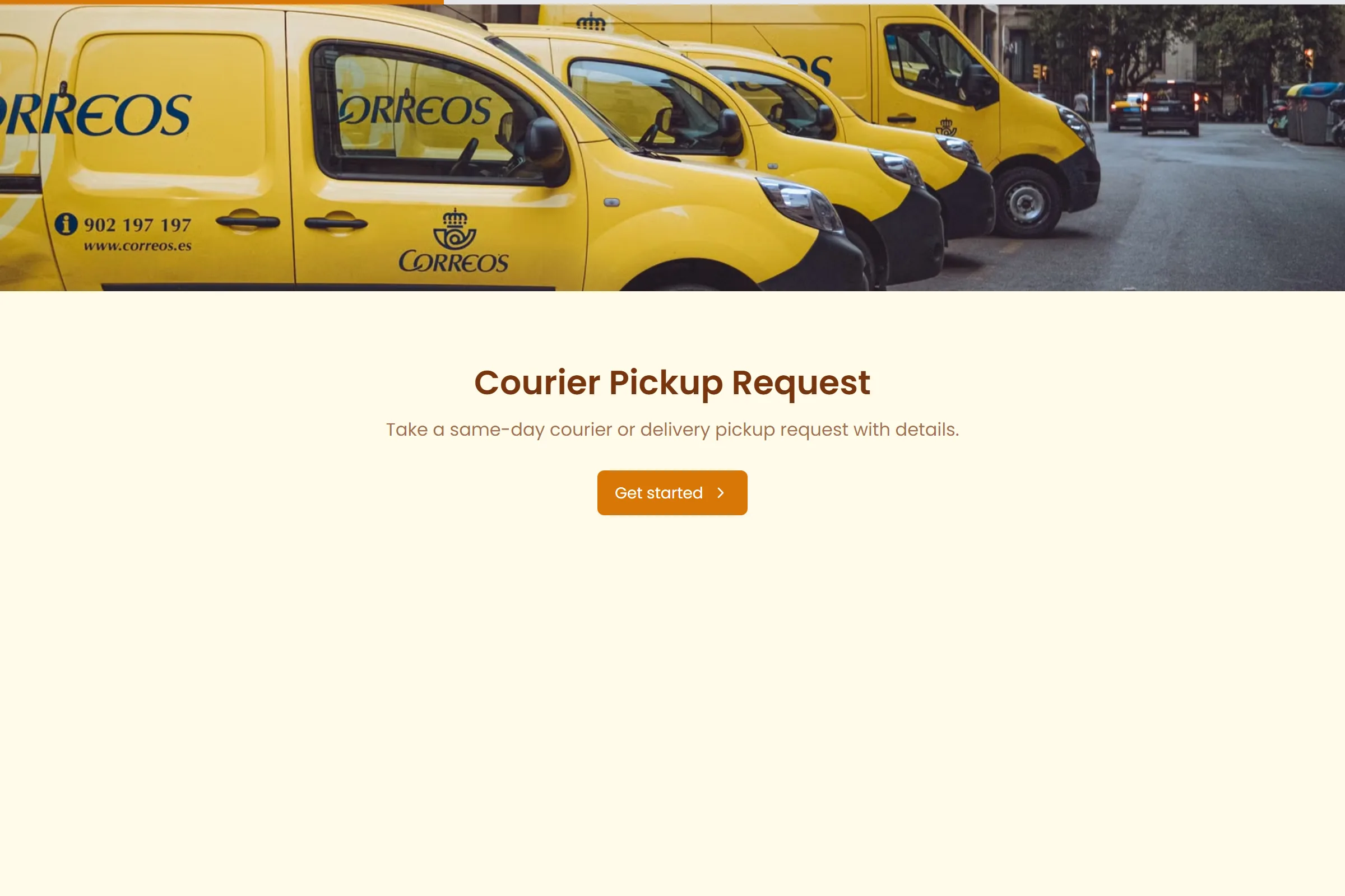 Courier Pickup Request template preview