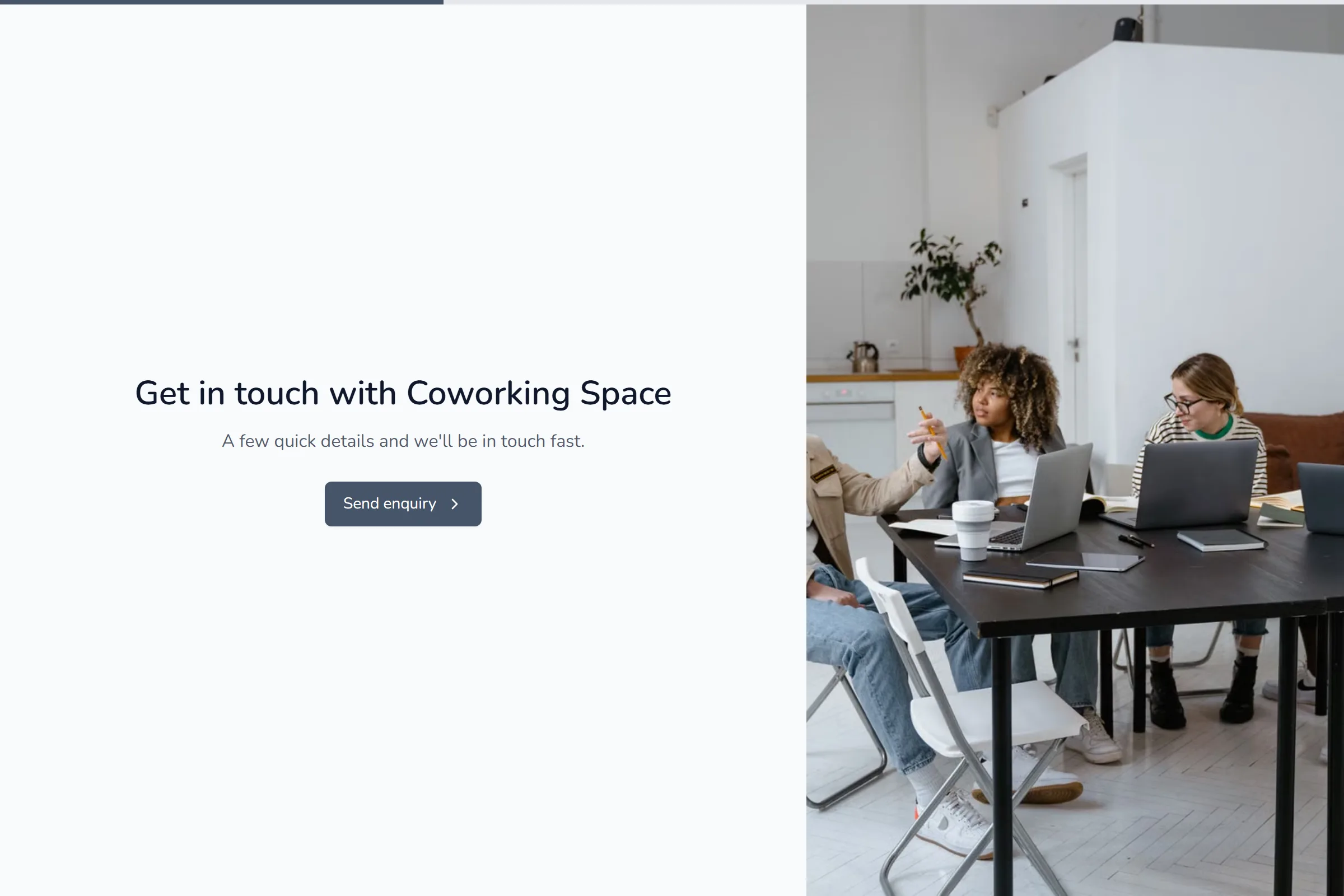 Coworking Space Enquiry template preview