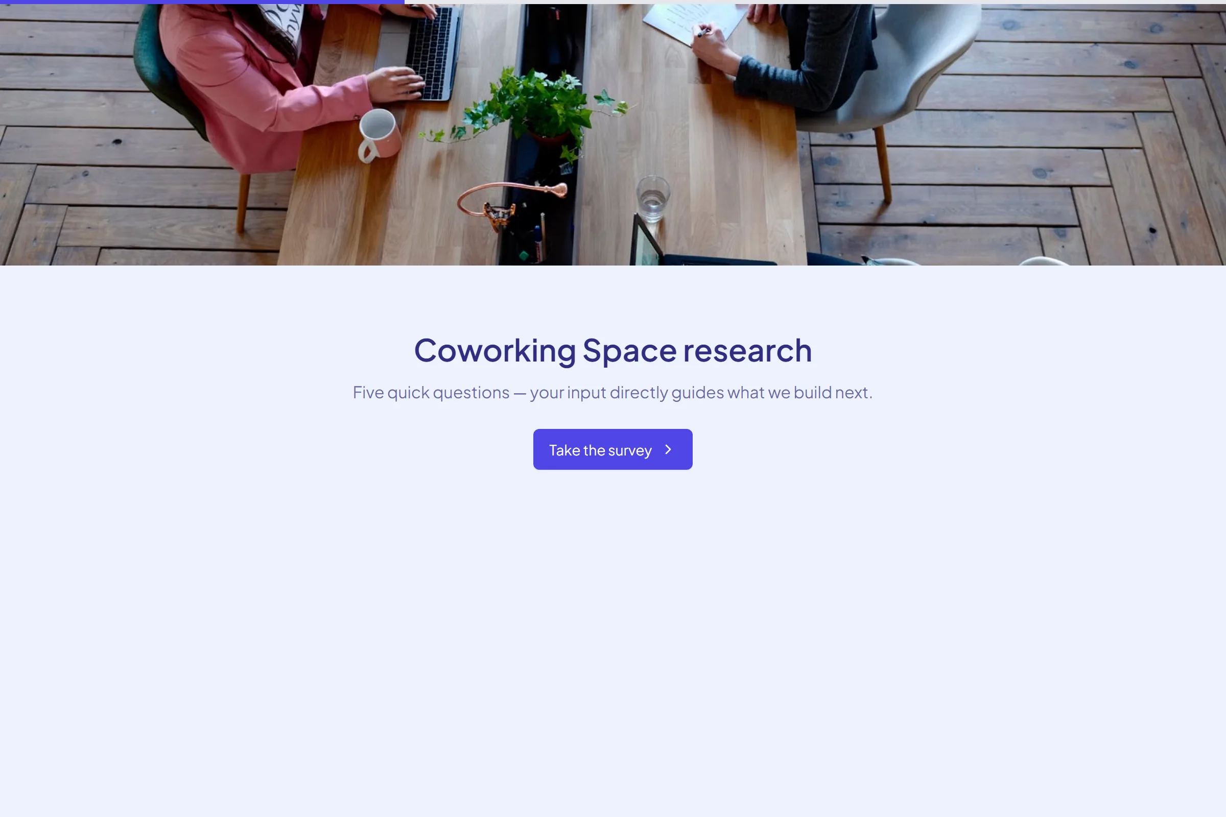 Coworking Space Market Research Survey template preview